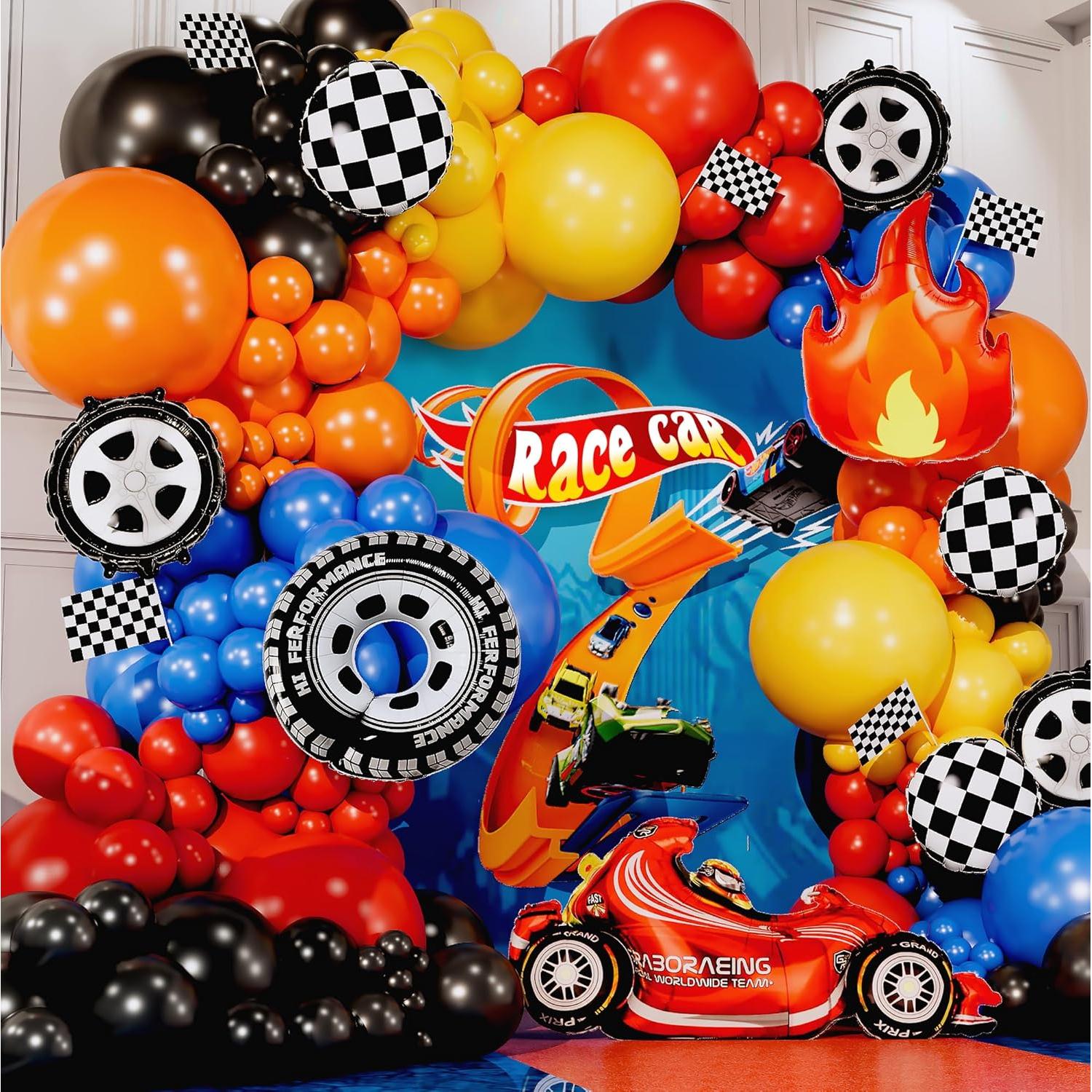 Kit Arco Globos Hot Wheels 100 Piezas Decoración Fiesta