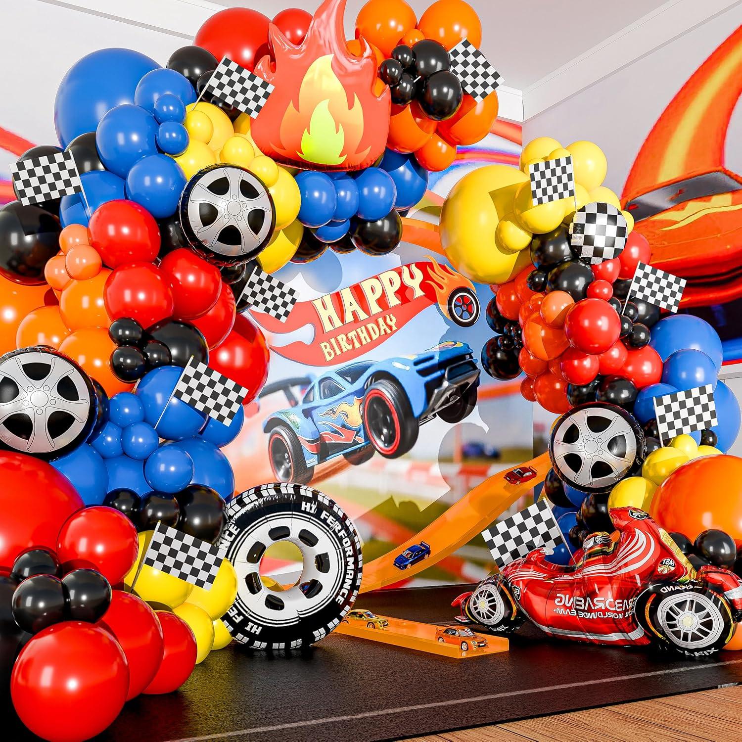 Kit Arco Globos Hot Wheels 100 Piezas Decoración Fiesta