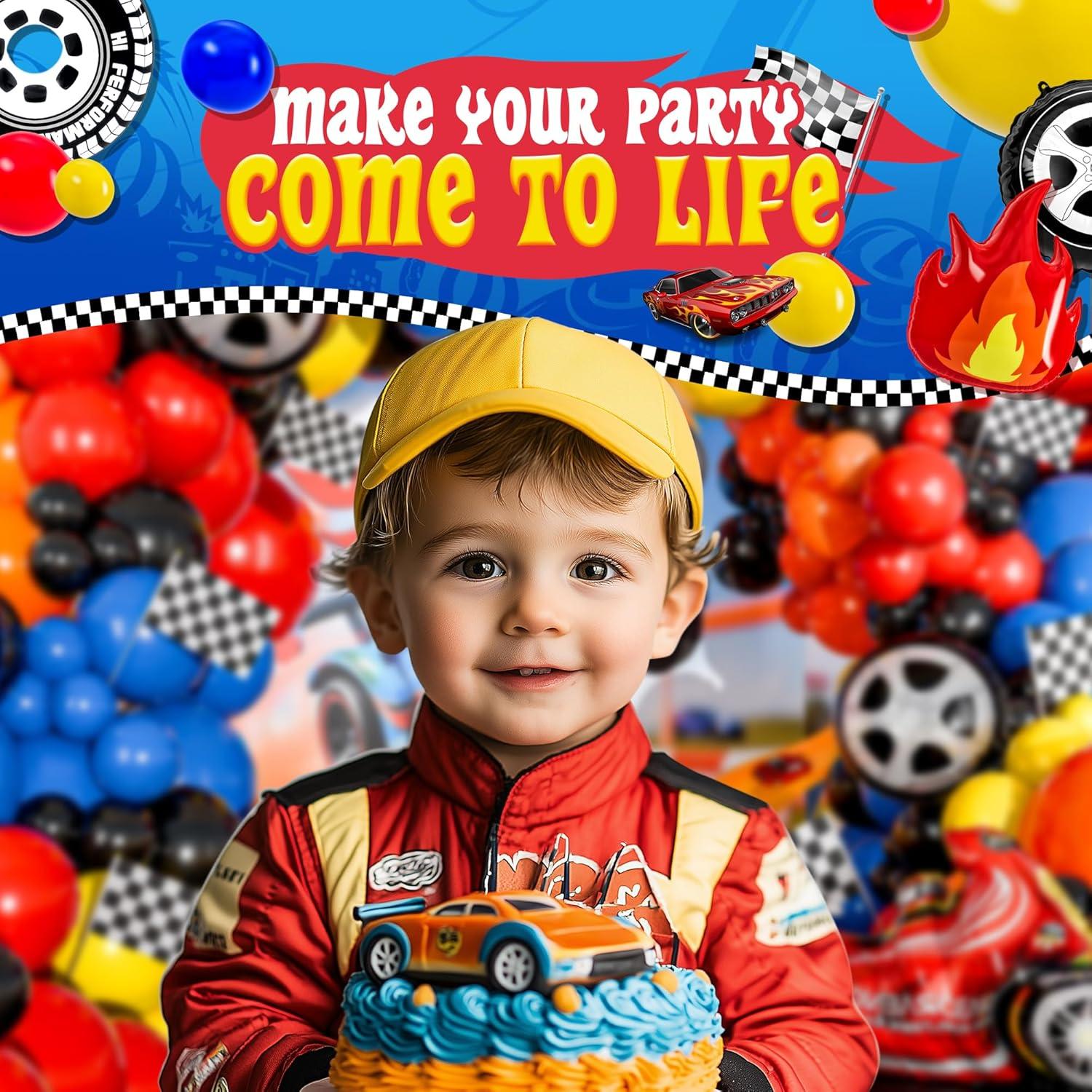 Kit Arco Globos Hot Wheels 100 Piezas Decoración Fiesta