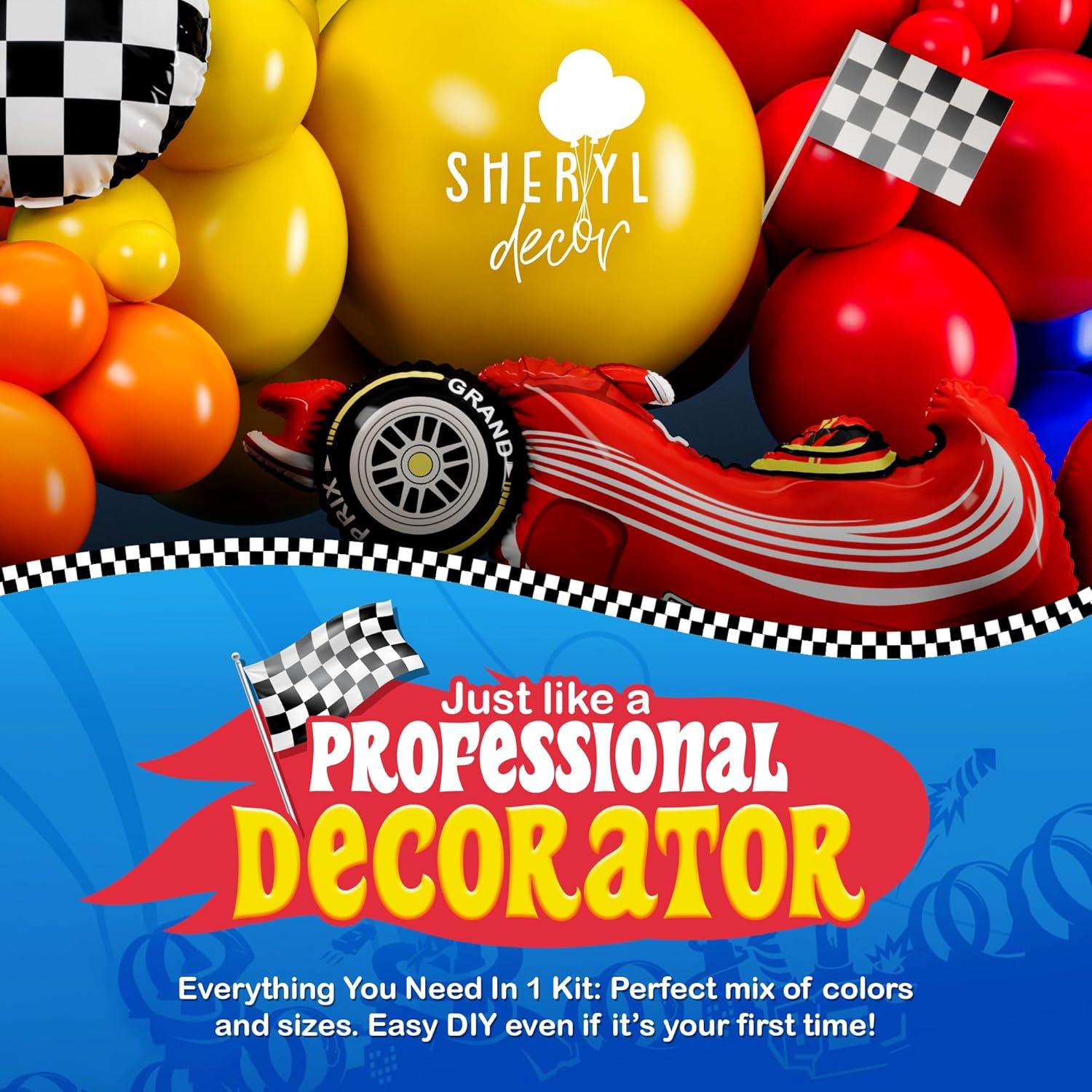 Kit Arco Globos Hot Wheels 100 Piezas Decoración Fiesta