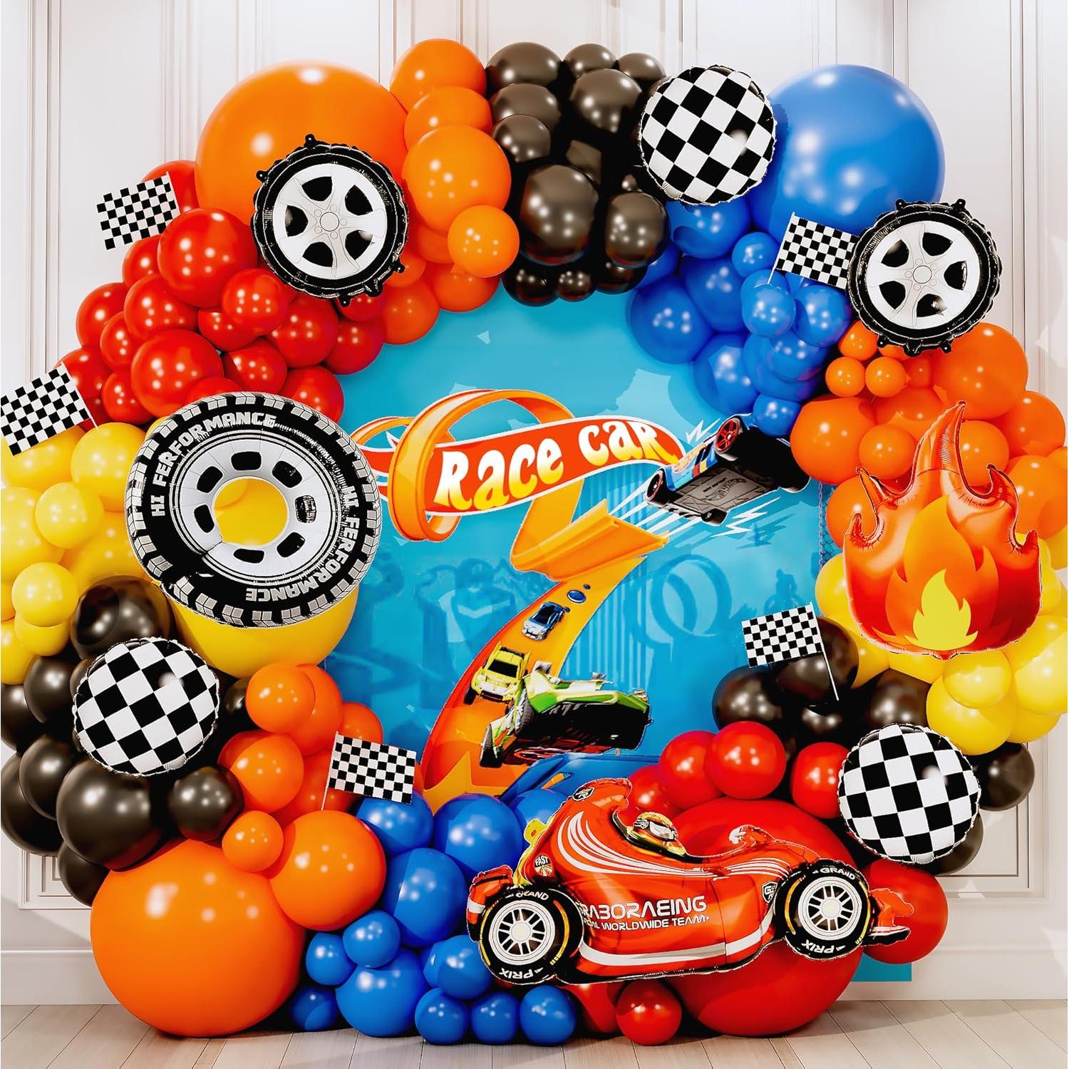 Kit Arco Globos Hot Wheels 100 Piezas Decoración Fiesta