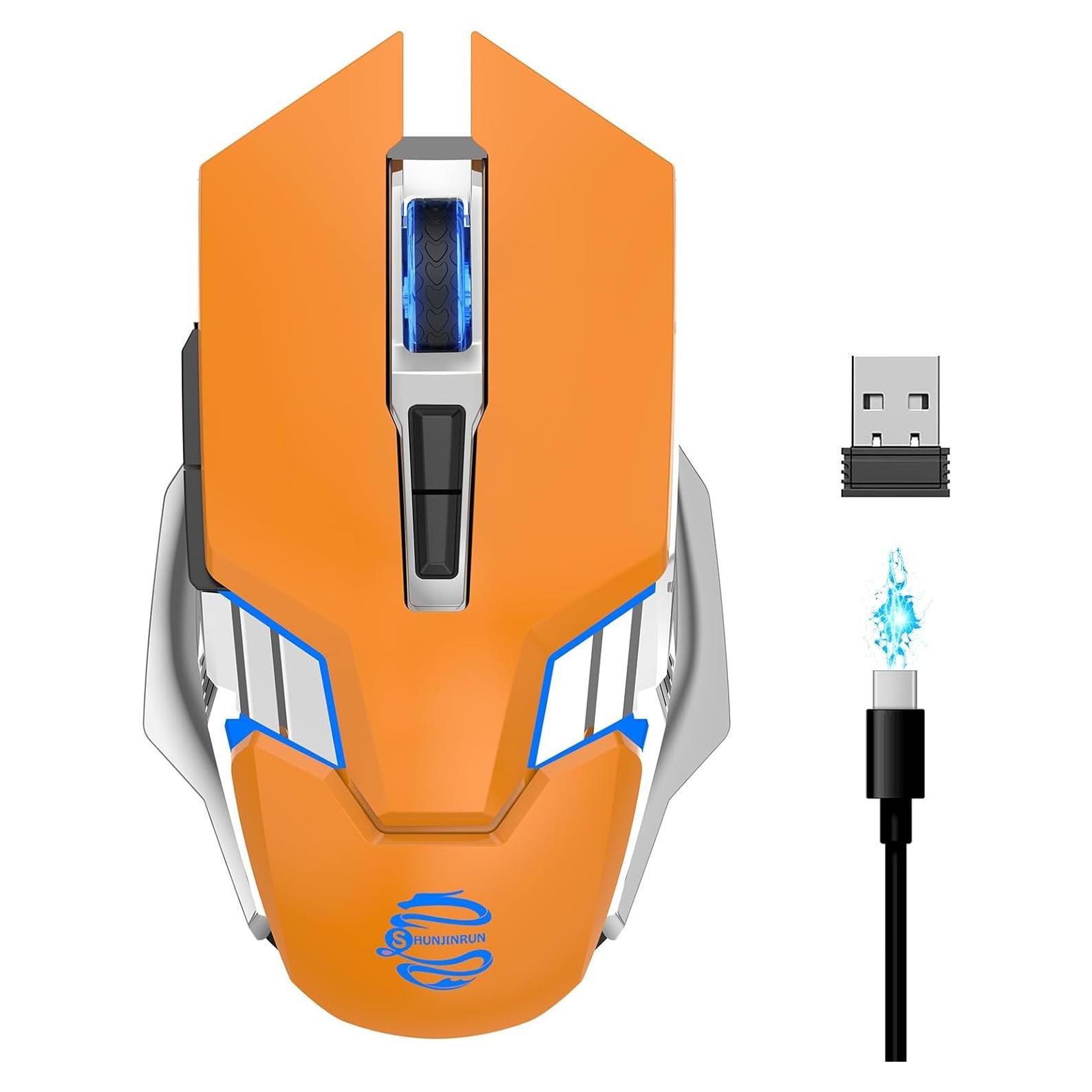 Ratón Gaming Inalámbrico ACOZYKITTEN RGB 800mAh Naranja