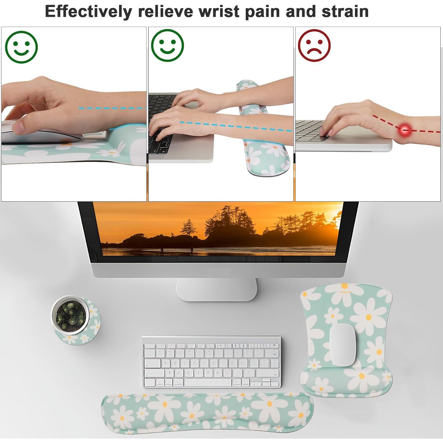 Almohadilla de Ratón Ergonómica MEGREZ con Soporte 3PCS