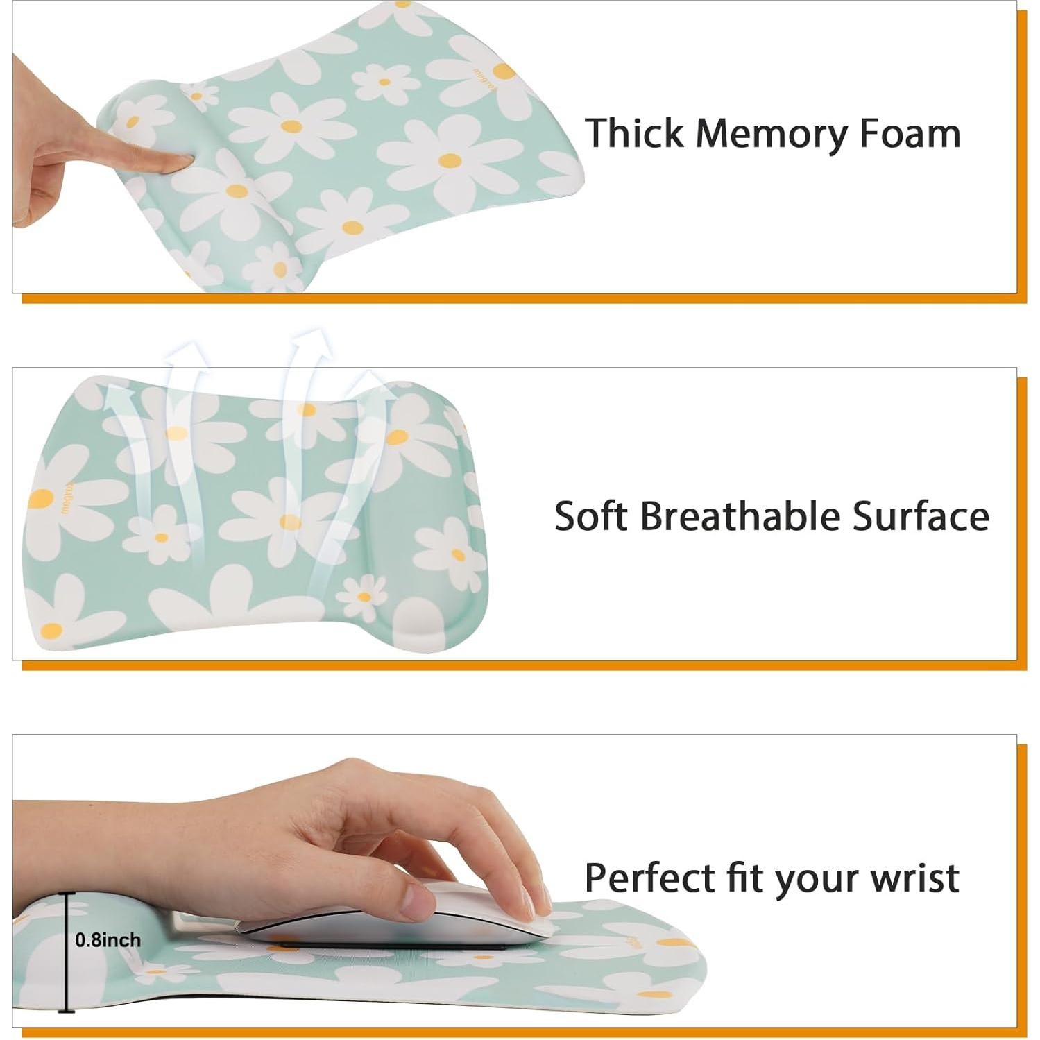 Almohadilla de Ratón Ergonómica MEGREZ con Soporte 3PCS