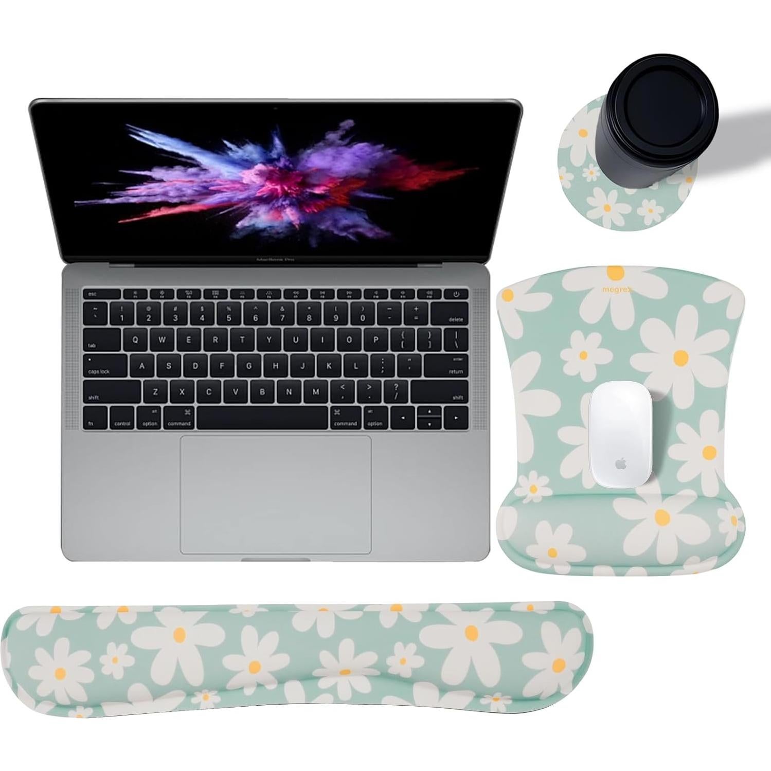 Almohadilla de Ratón Ergonómica MEGREZ con Soporte 3PCS