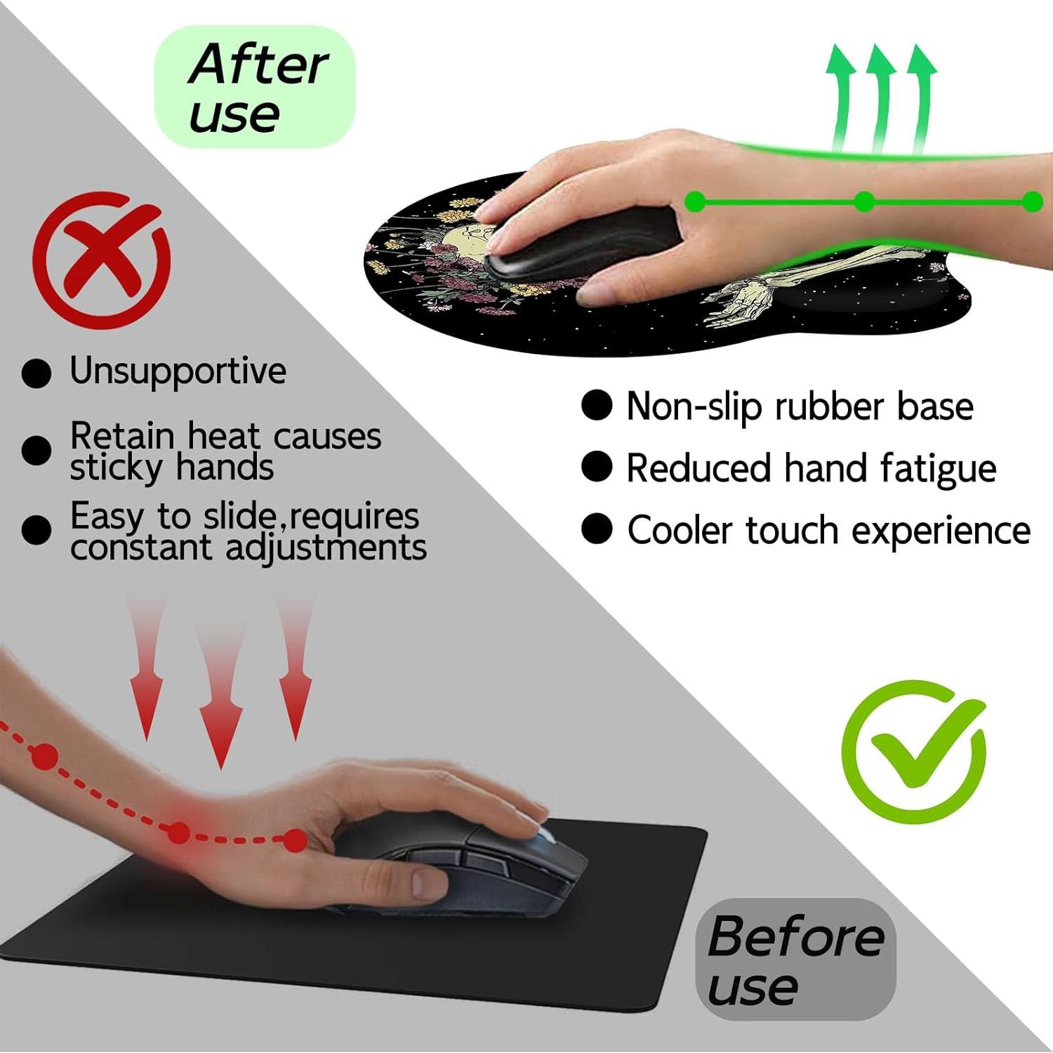 Alfombrilla de Ratón Ergonómica Tudguiloae con Soporte de Gel