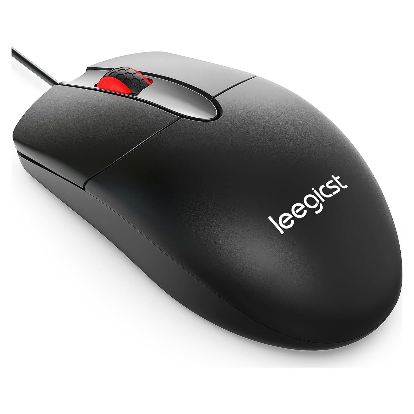 Ratón Óptico Ergonómico con Cable Leegicst M102 USB Negro