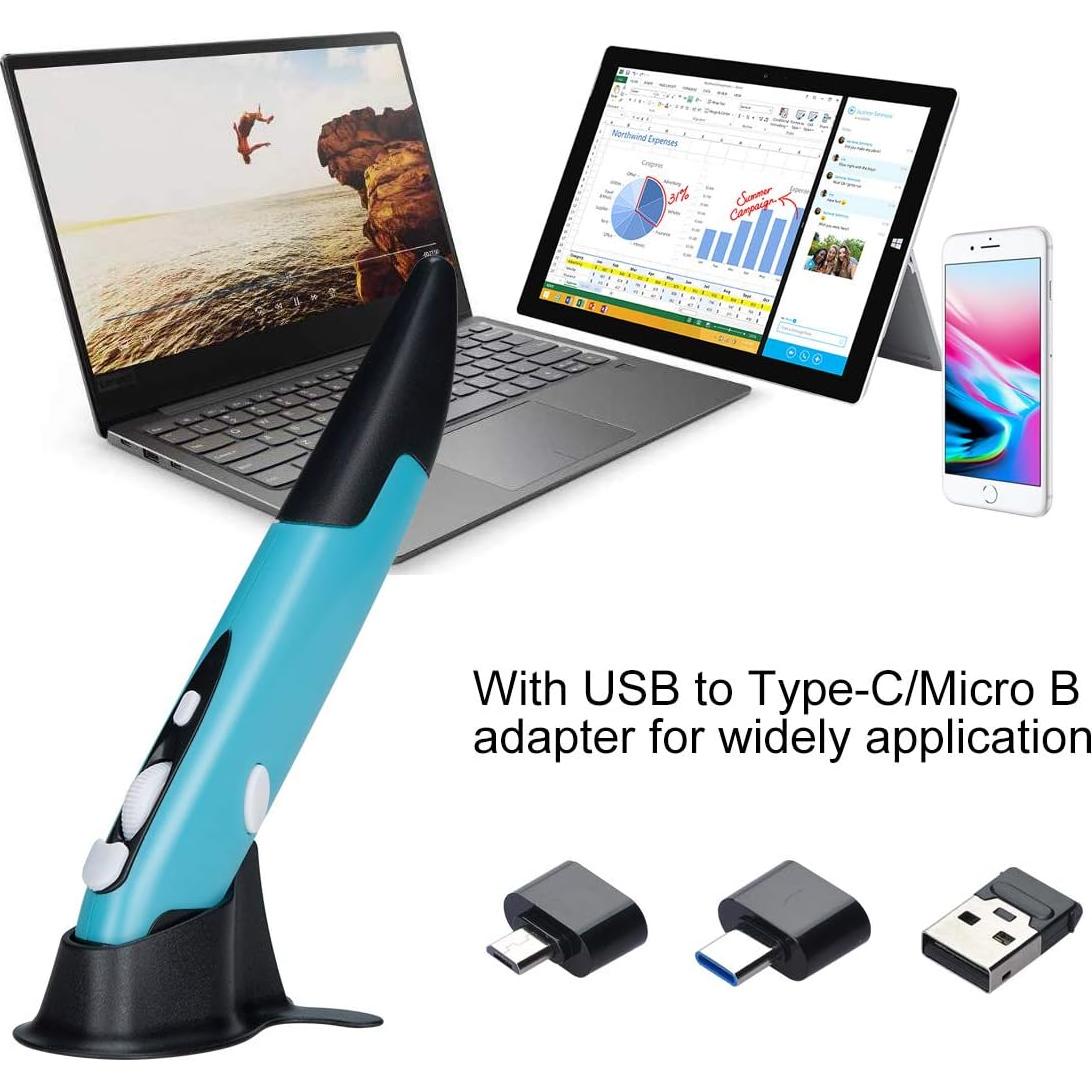 Ratón Óptico Inalámbrico Lychee Mini 800/1200/1600 DPI Azul