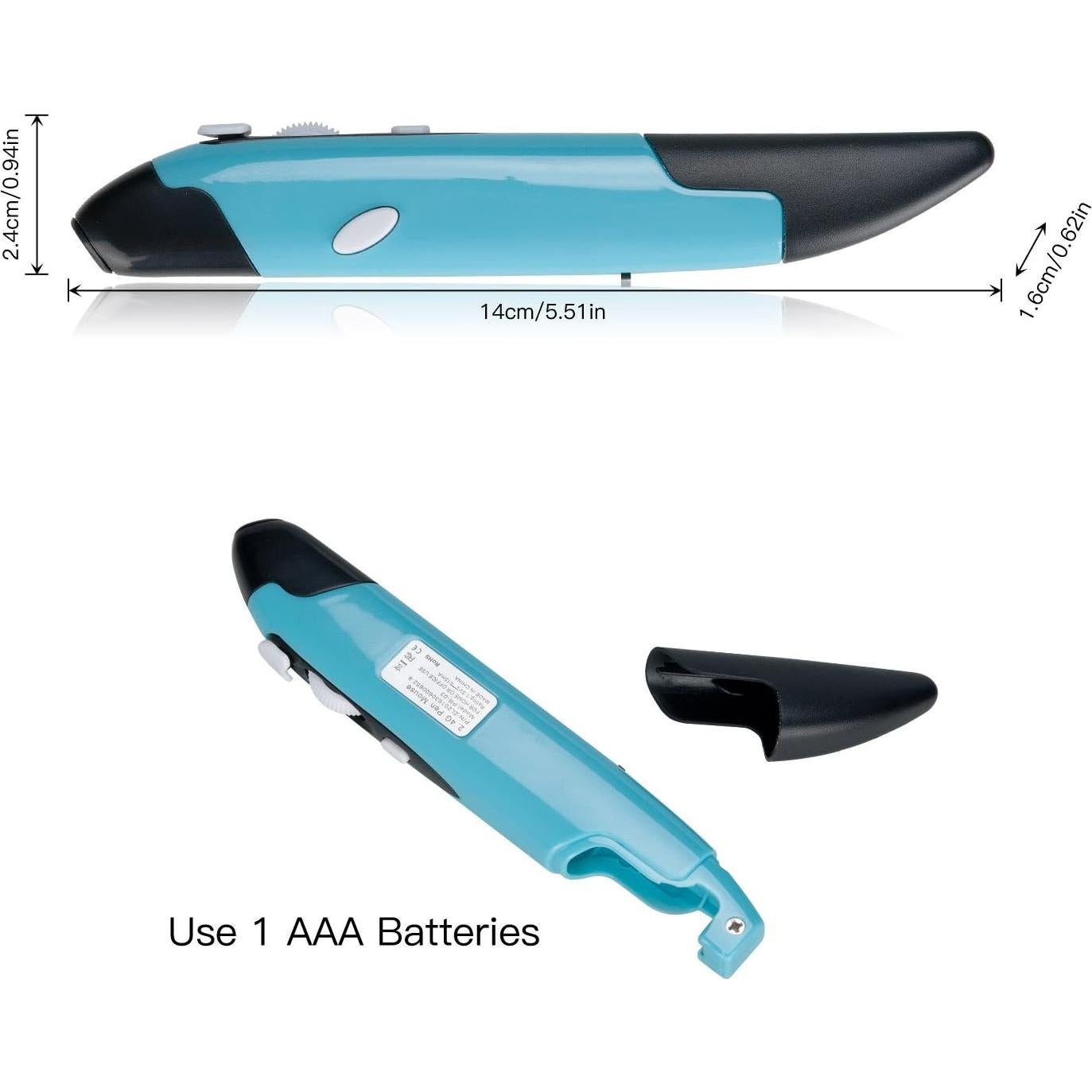 Ratón Óptico Inalámbrico Lychee Mini 800/1200/1600 DPI Azul