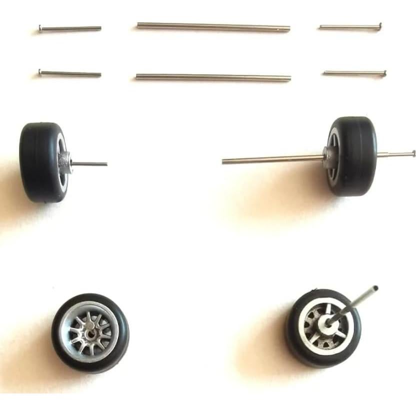 Juego de Ruedas y Ejes Goma 1:64 Genérico - 10 Piezas