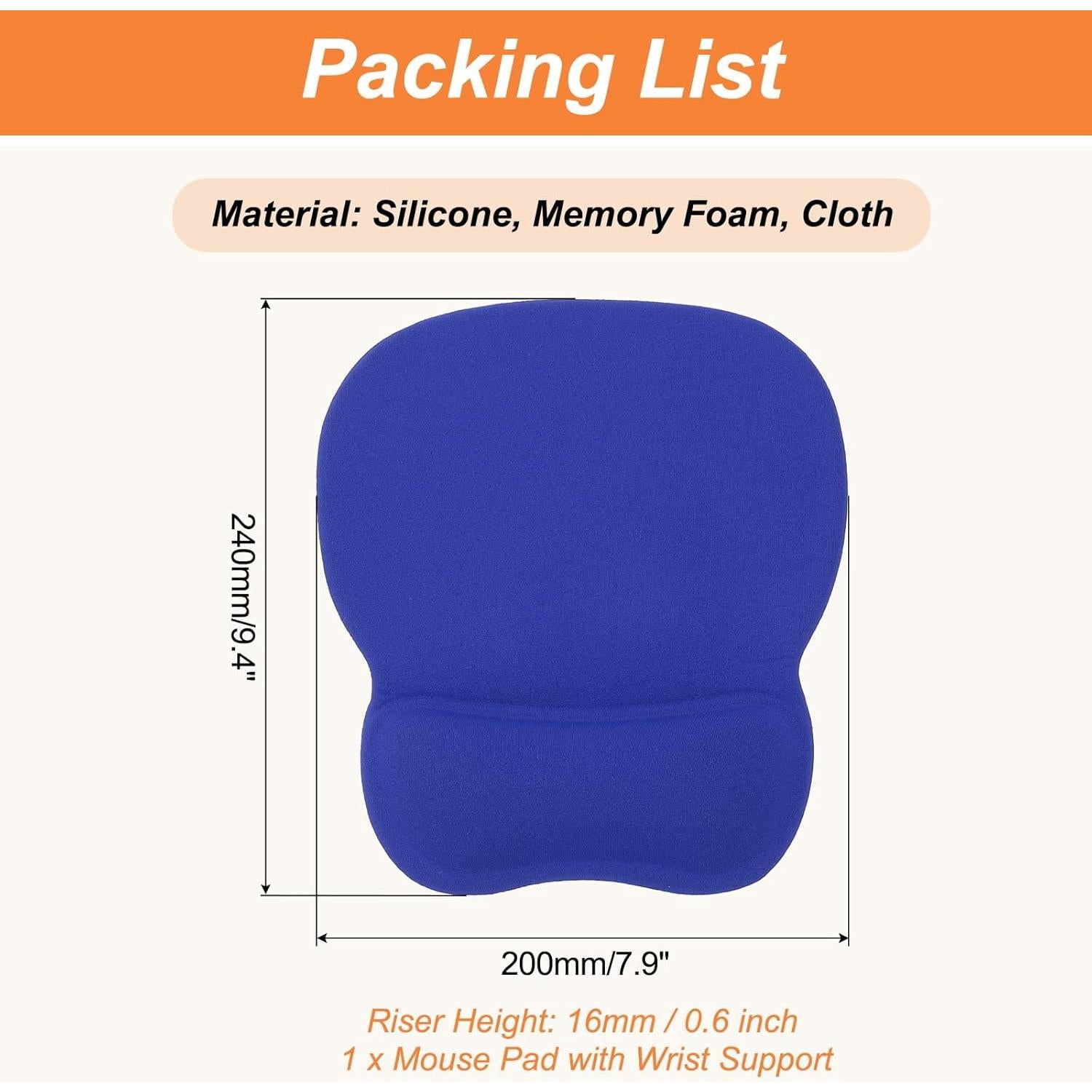 Almohadilla de Ratón Ergonómica PATIKIL con Reposamuñecas Azul