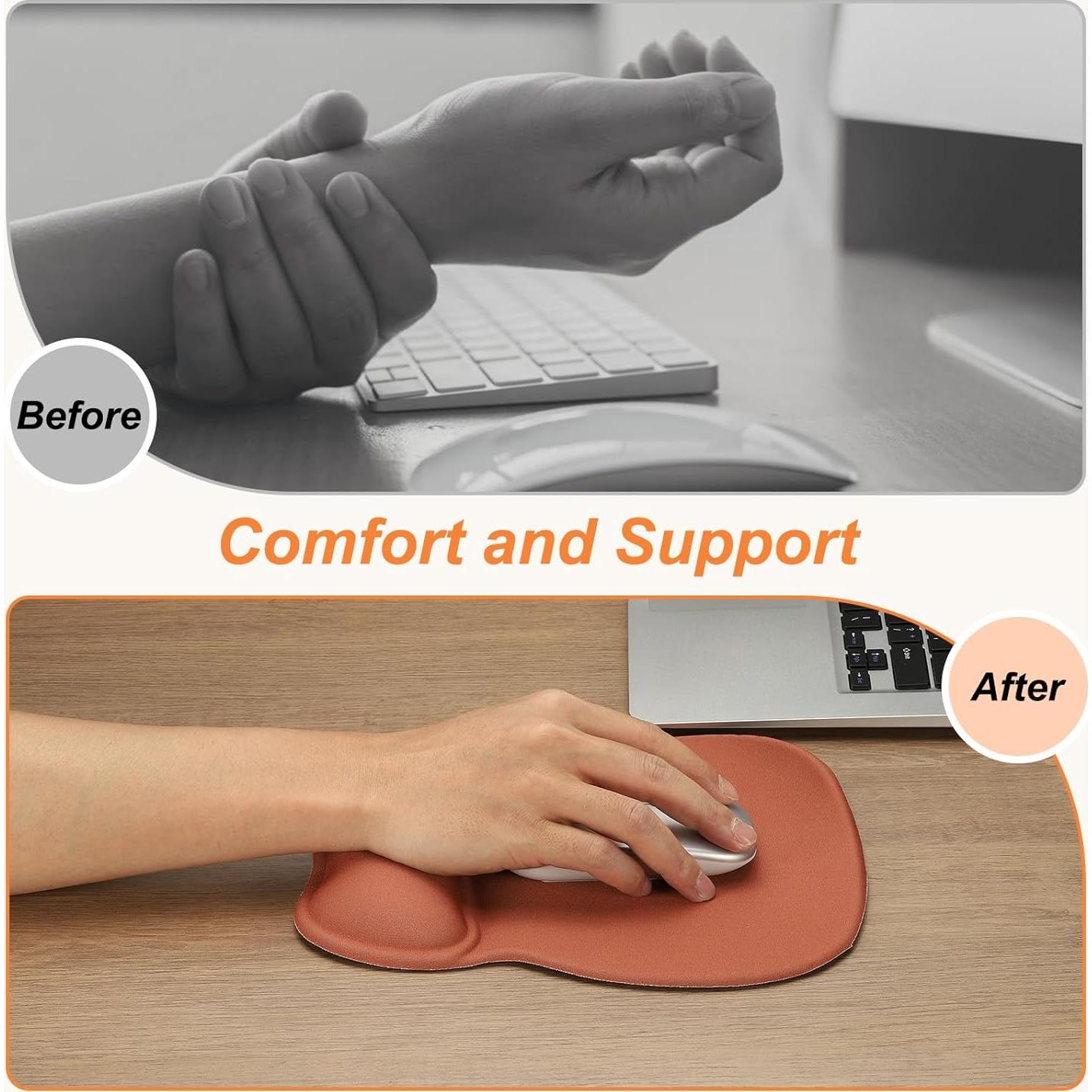 Almohadilla de Ratón Ergonómica PATIKIL con Reposamuñecas Azul