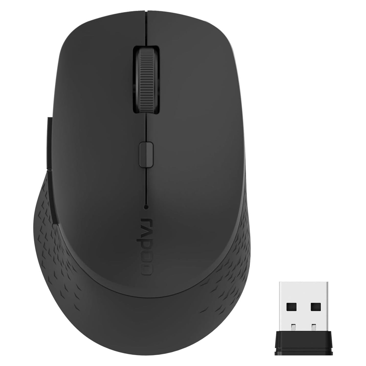 Ratón Inalámbrico Silencioso Rapoo M300G, Bluetooth 2.4GHz, 2400 DPI