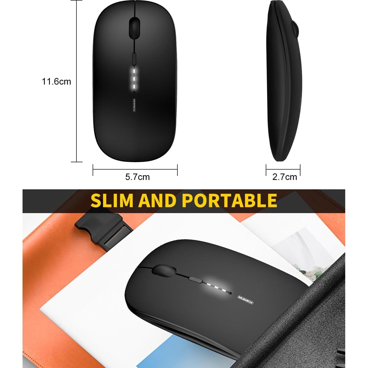 Ratón Inalámbrico Recargable Anmck AW01P - Silencioso 4 DPI