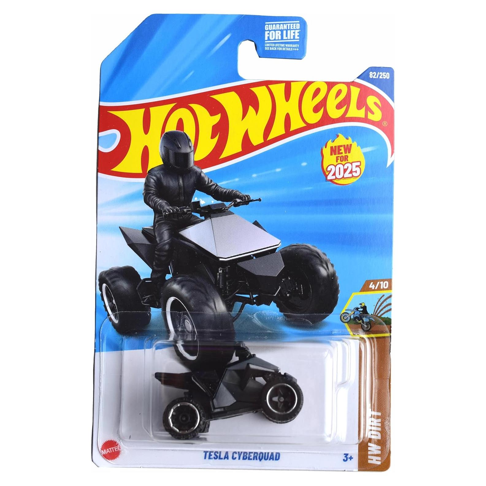 Hot Wheels Tesla Cyberquad 1:64 Mattel Negro Plata