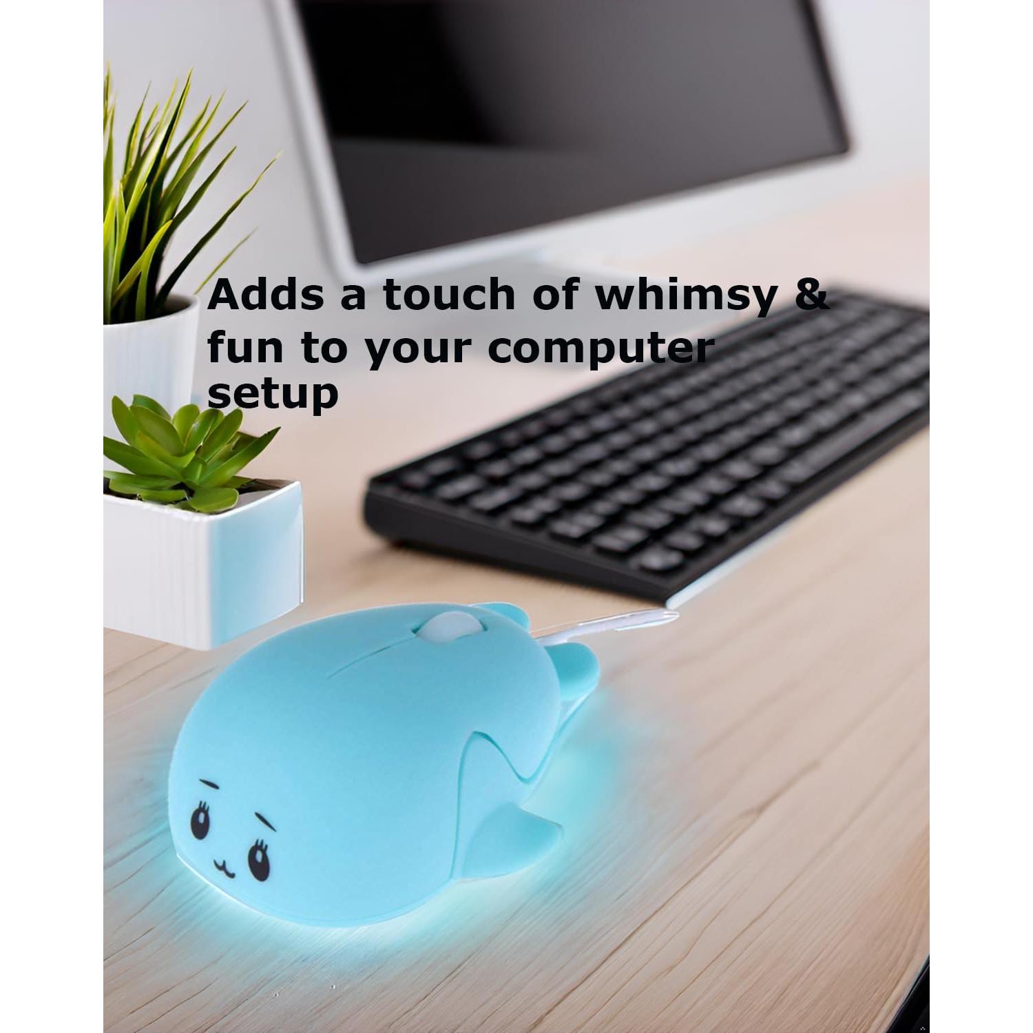 Ratón USB Ergonómico Delfín Sxban 1600 DPI Azul para Niños