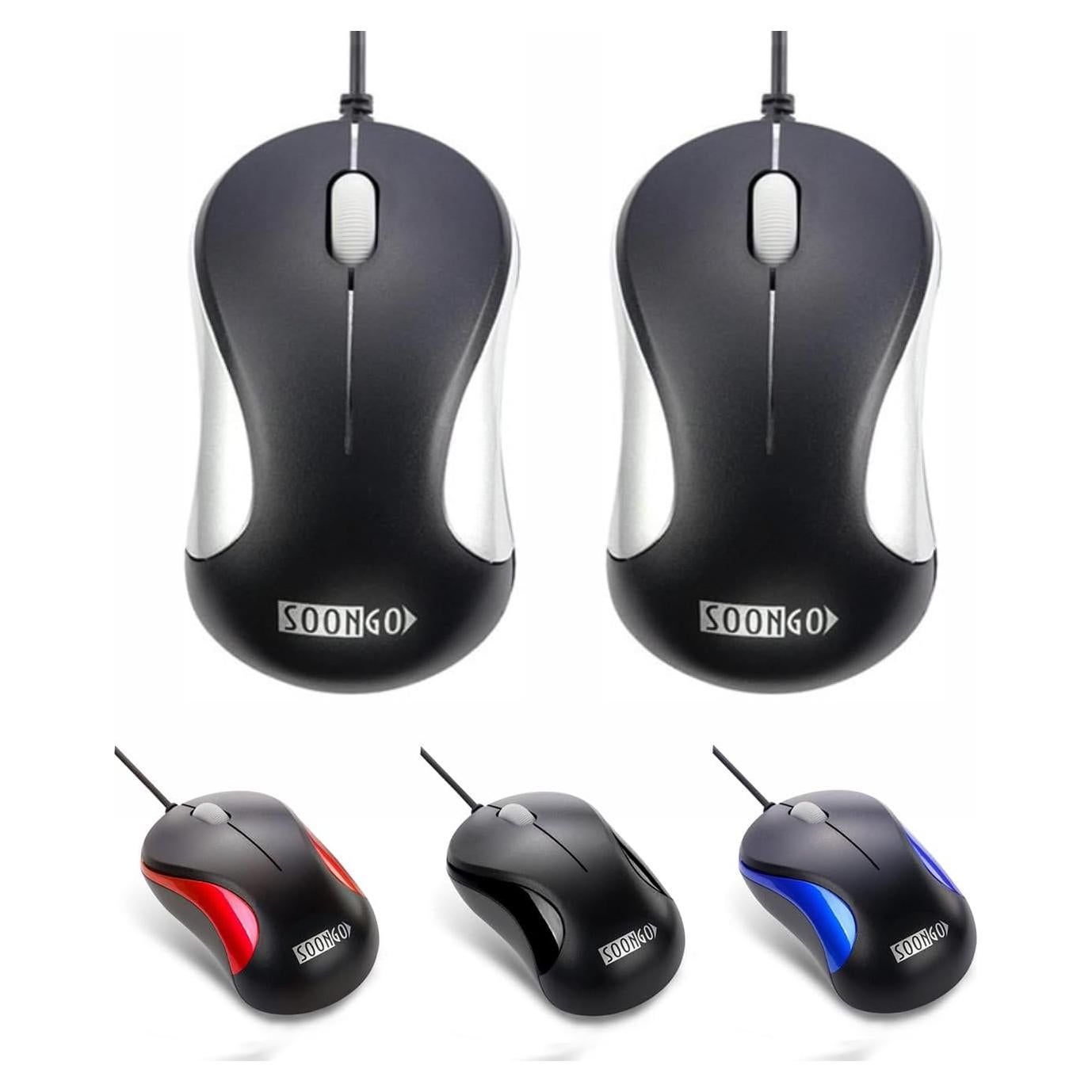 Ratón USB Ergonómico SOONGO SG-558 Plateado 1.5m Cable