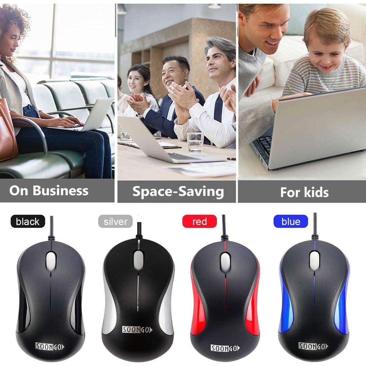 Ratón USB Ergonómico SOONGO SG-558 Plateado 1.5m Cable