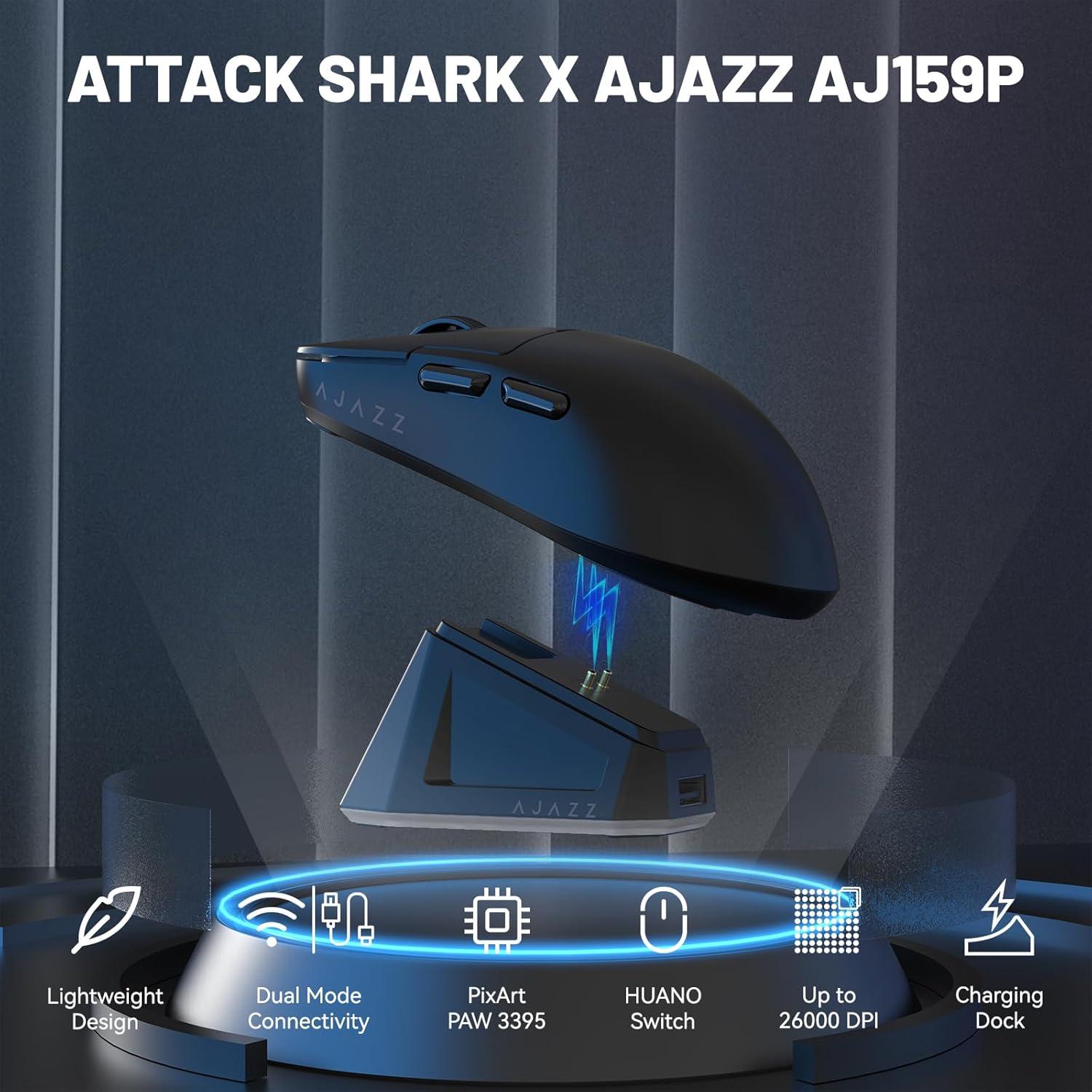 Ratón Gaming Inalámbrico ATTACK SHARK Ajazz AJ159P 26K DPI