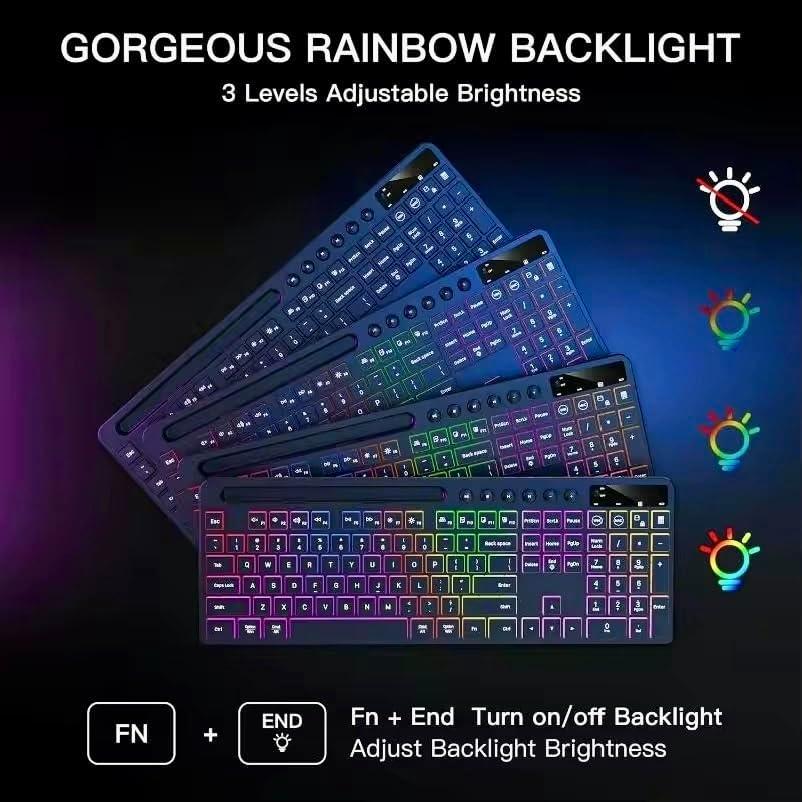 Combo Teclado y Ratón Inalámbricos Amoo CK731 RGB 114 Teclas