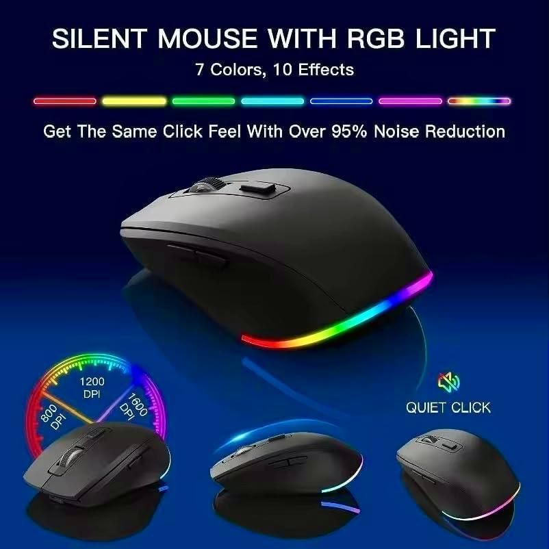 Combo Teclado y Ratón Inalámbricos Amoo CK731 RGB 114 Teclas