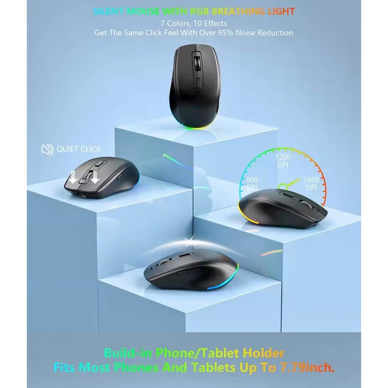 Combo Teclado y Ratón Inalámbricos Amoo CK731 RGB 114 Teclas