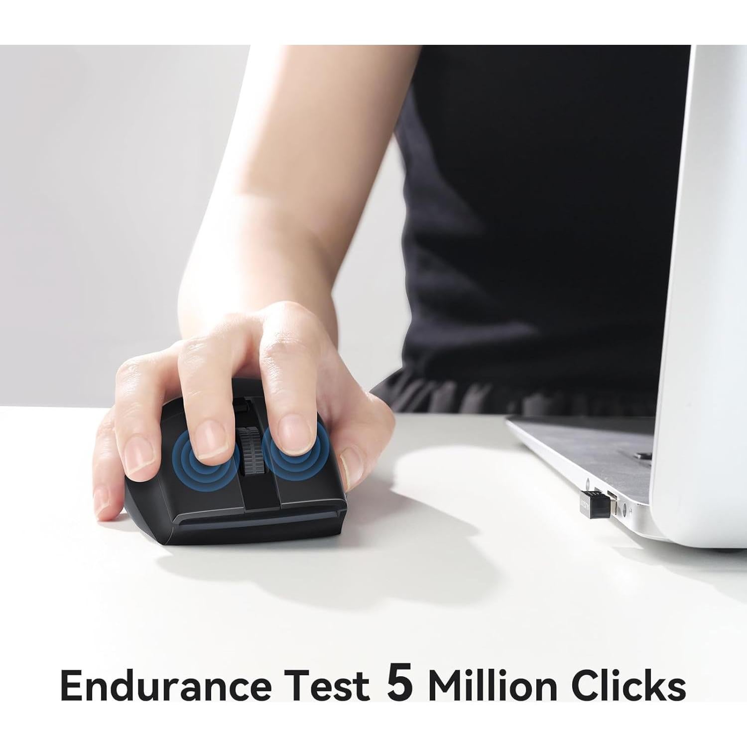 Ratón Inalámbrico AUSDOM M03 Negro 1600 DPI para Laptop