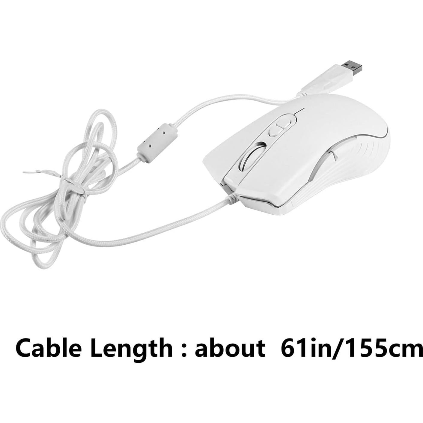 Ratón Gaming Con Cable Sunffice RGB Ergonómico USB Blanco