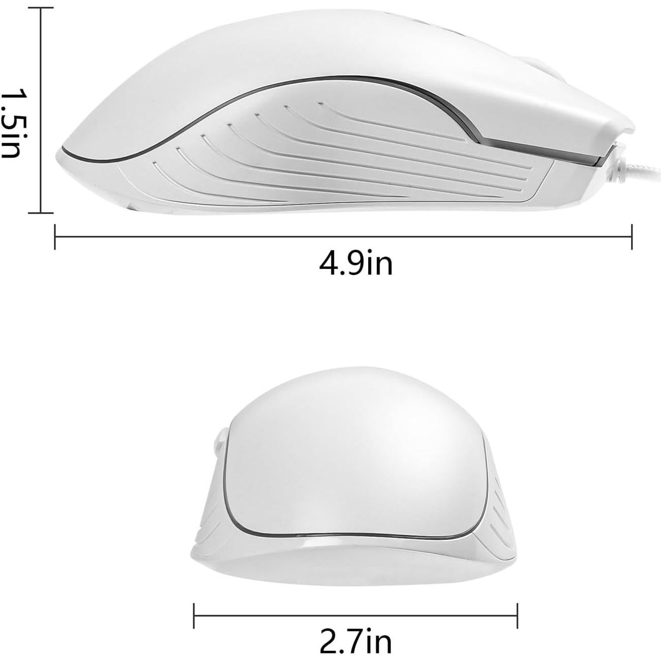 Ratón Gaming Con Cable Sunffice RGB Ergonómico USB Blanco