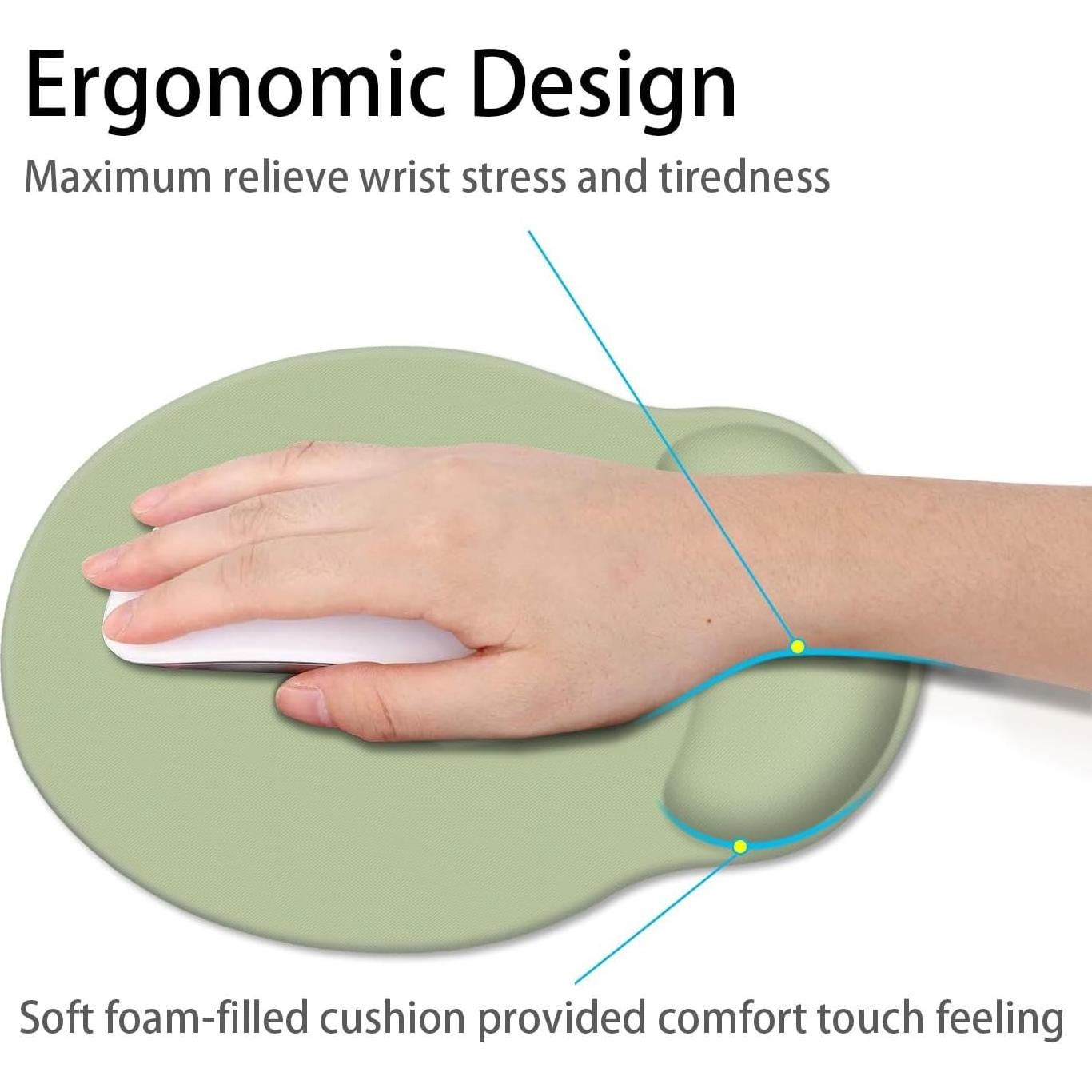 Alfombrilla de Ratón Ergonómica Britimes Verde Claro 25x23cm