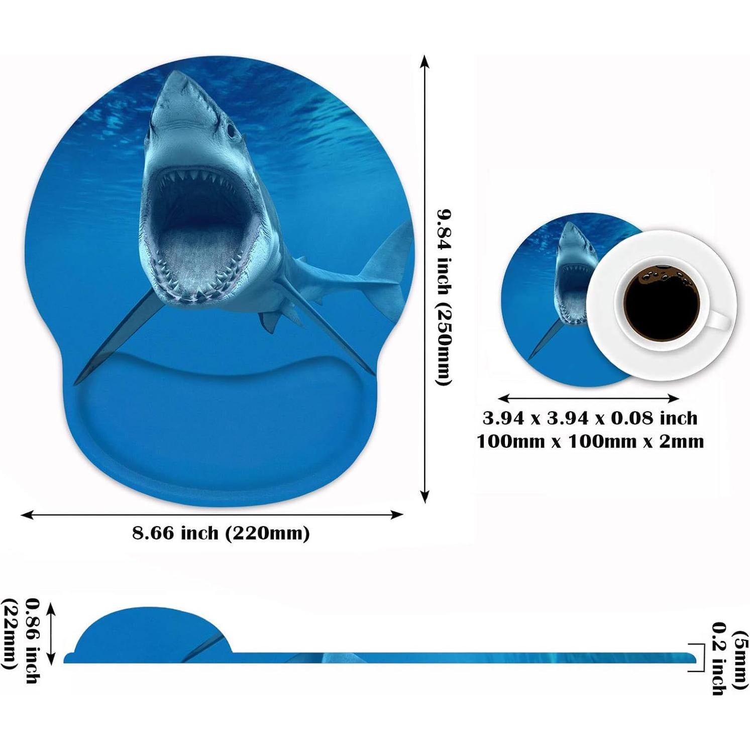 Almohadilla Ergonómica para Muñeca stmedazm Gran Tiburón Blanco