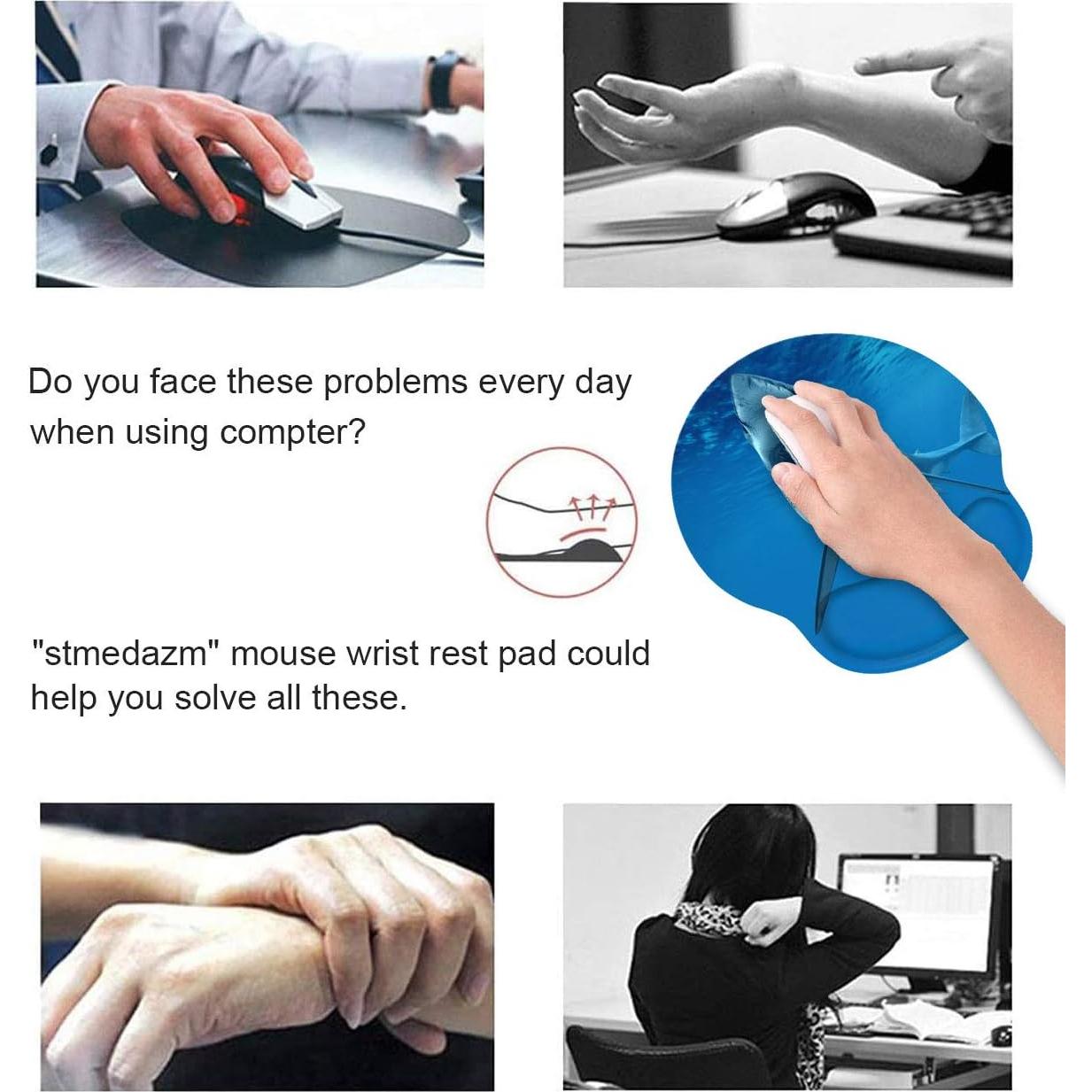 Almohadilla Ergonómica para Muñeca stmedazm Gran Tiburón Blanco