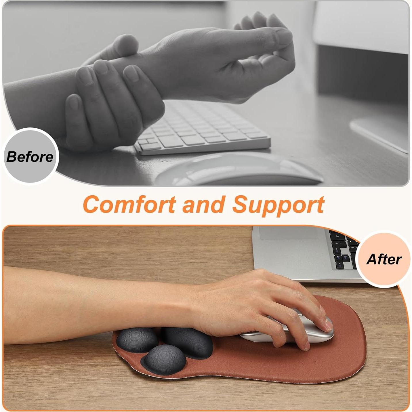 Almohadilla de Ratón Ergonómica PATIKIL con Reposamuñecas Azul