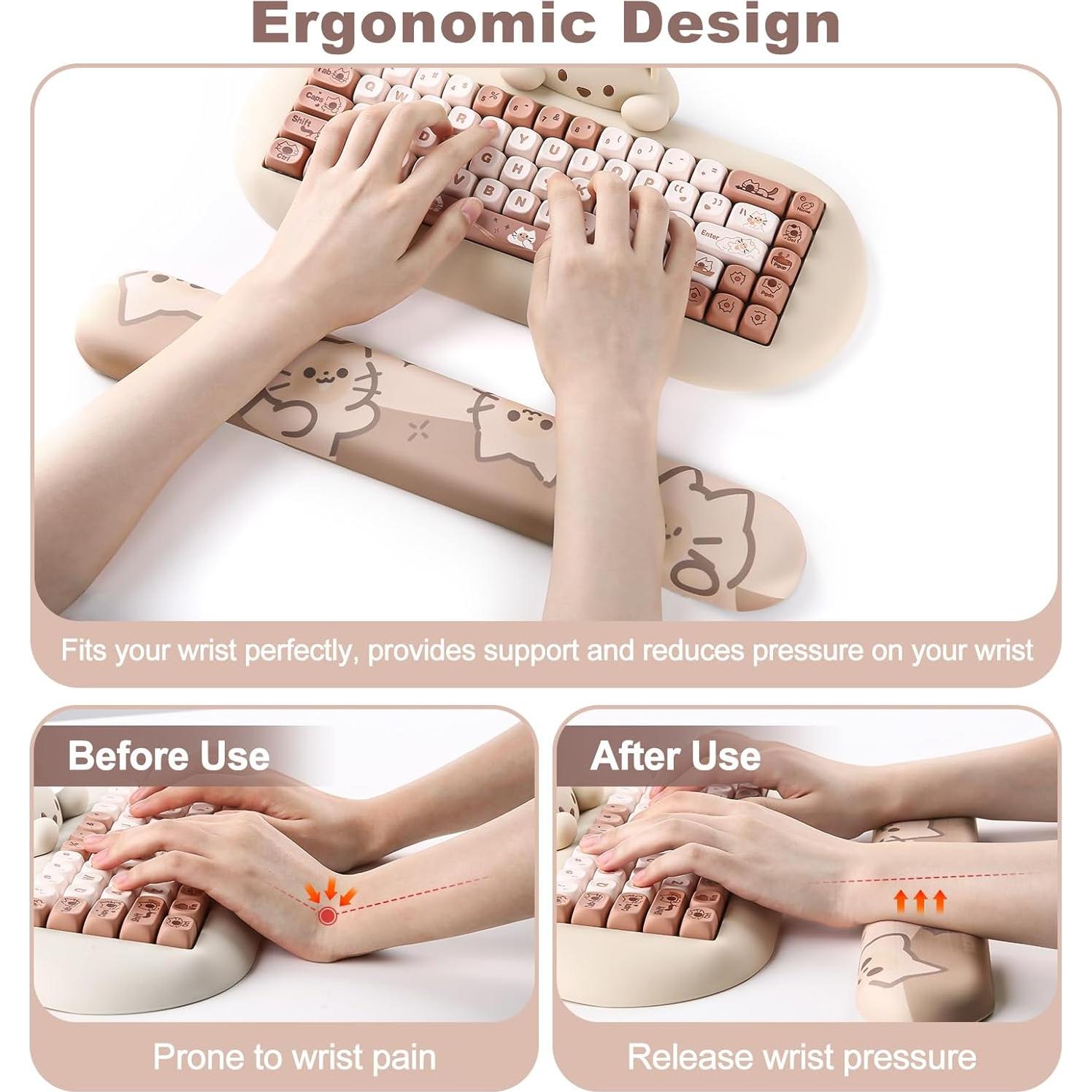 Descanso de Muñeca Ergonómico YUNZII Meow Meow Antideslizante