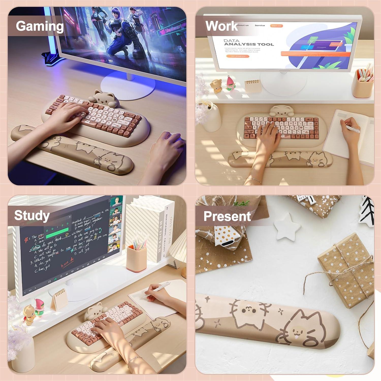 Descanso de Muñeca Ergonómico YUNZII Meow Meow Antideslizante