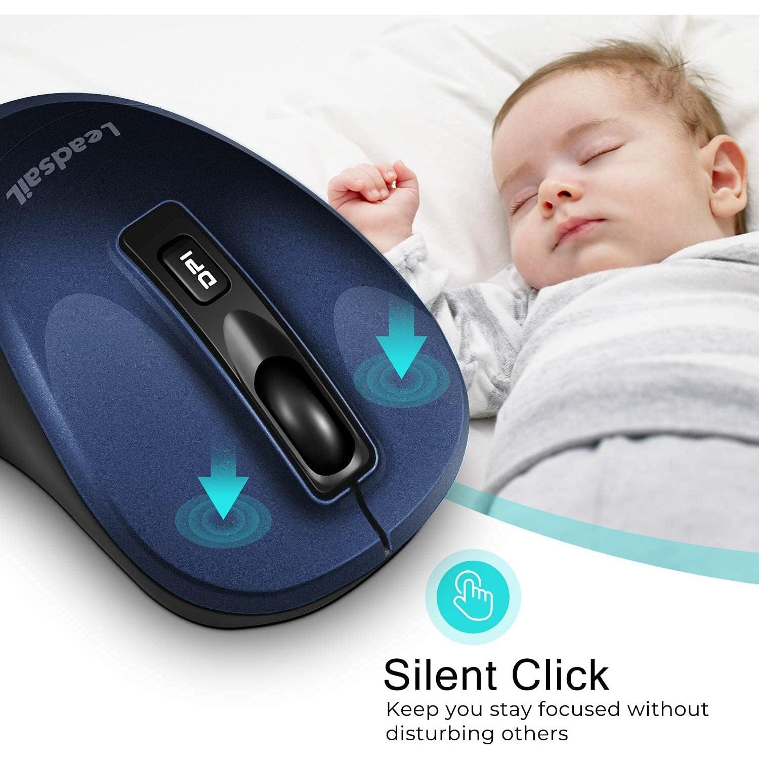 Ratón Inalámbrico LeadsaiL LX-005 Azul, Óptico 2.4GHz, 3 DPI