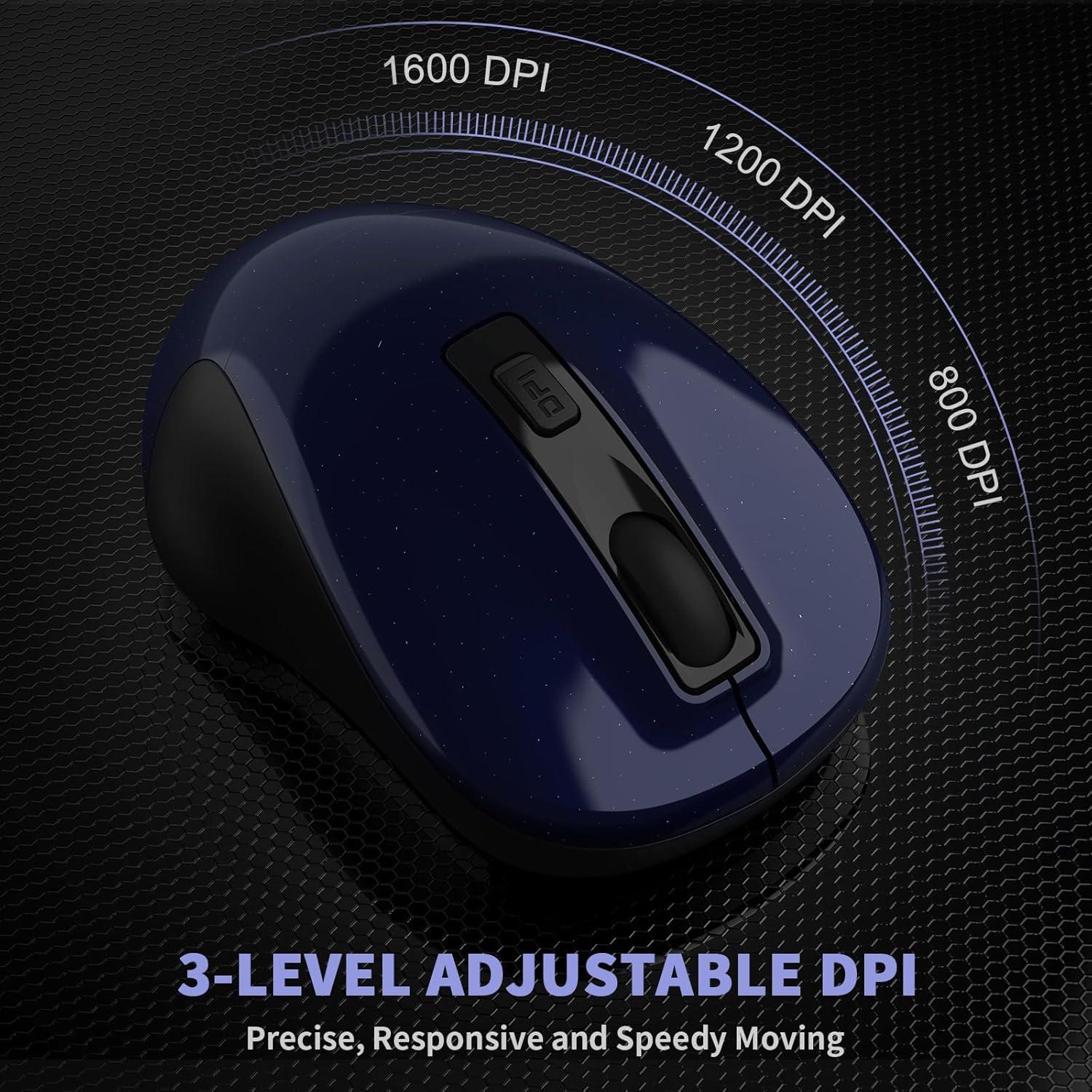 Ratón Inalámbrico LeadsaiL LX-005 Azul, Óptico 2.4GHz, 3 DPI