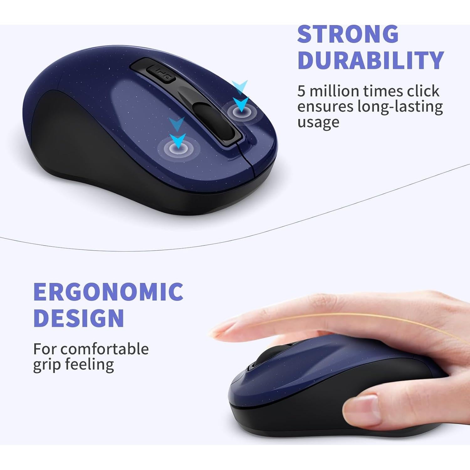 Ratón Inalámbrico LeadsaiL LX-005 Azul, Óptico 2.4GHz, 3 DPI