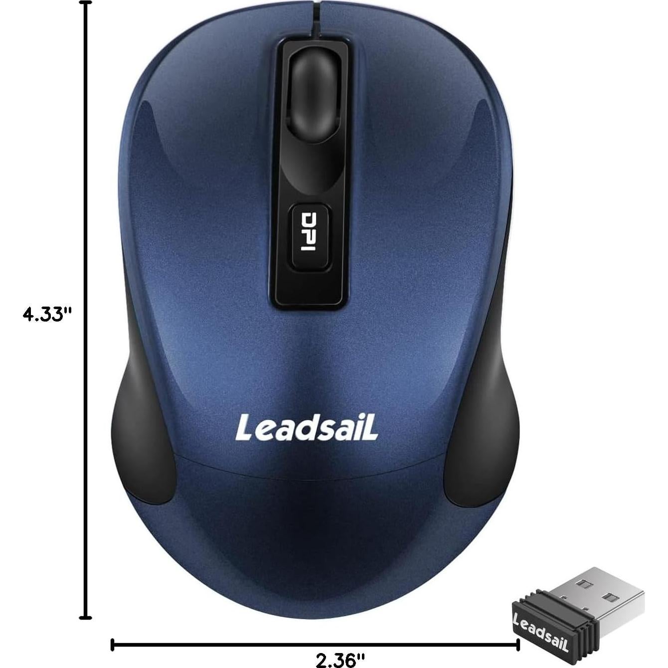 Ratón Inalámbrico LeadsaiL LX-005 Azul, Óptico 2.4GHz, 3 DPI