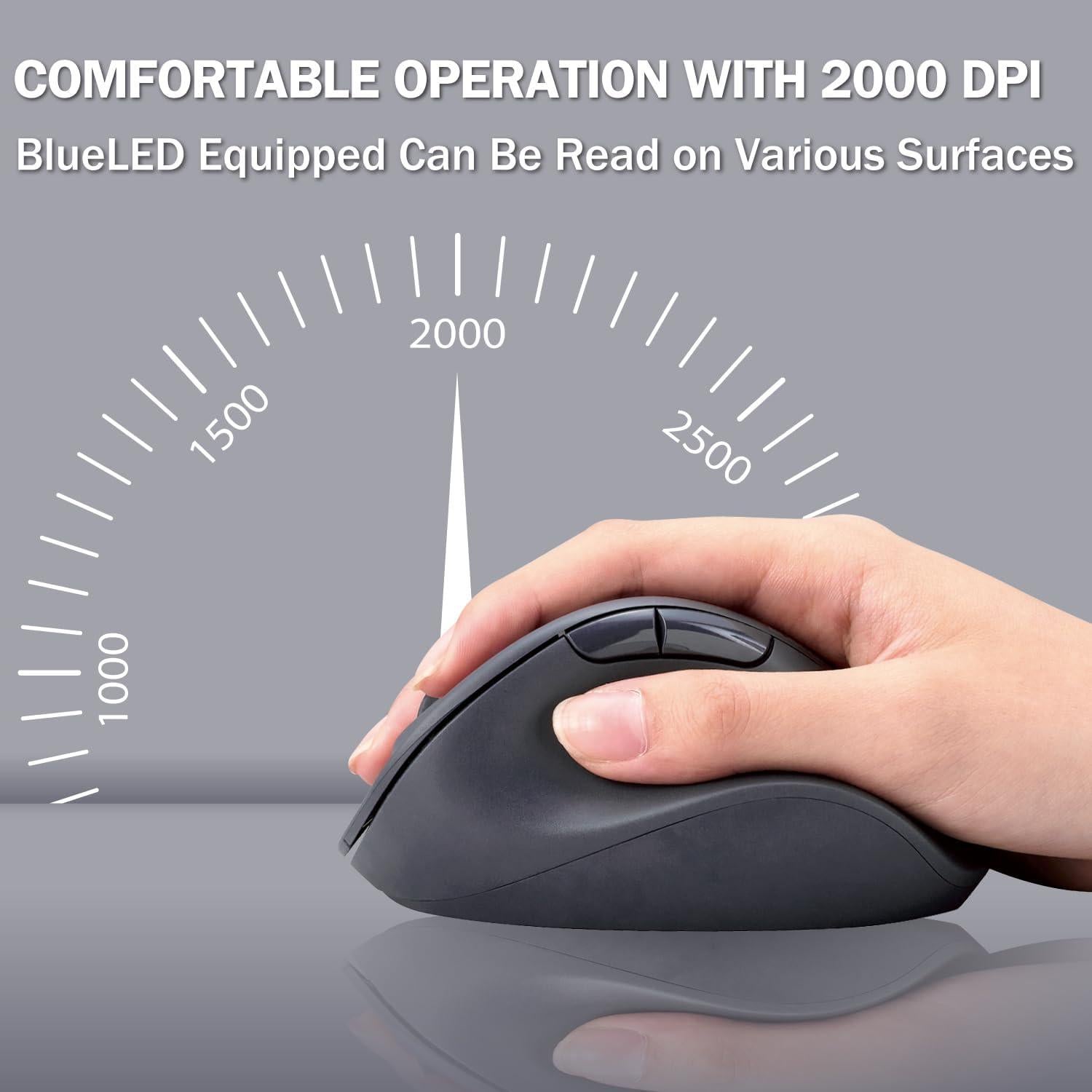 Ratón Inalámbrico Bluetooth Ergonomico ELECOM M-XGL30BBSKBK 2000DPI