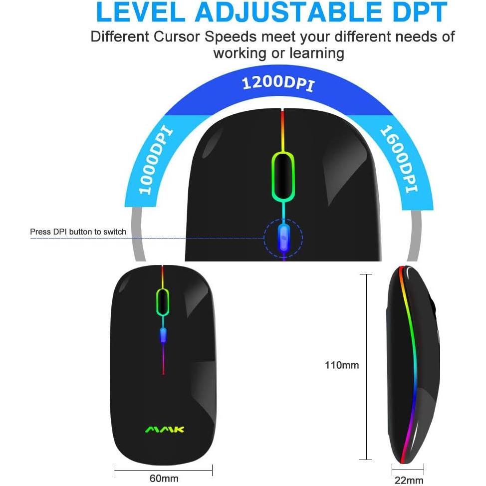 Ratón Inalámbrico Bluetooth MMK225 Recargable 2.4G Negro
