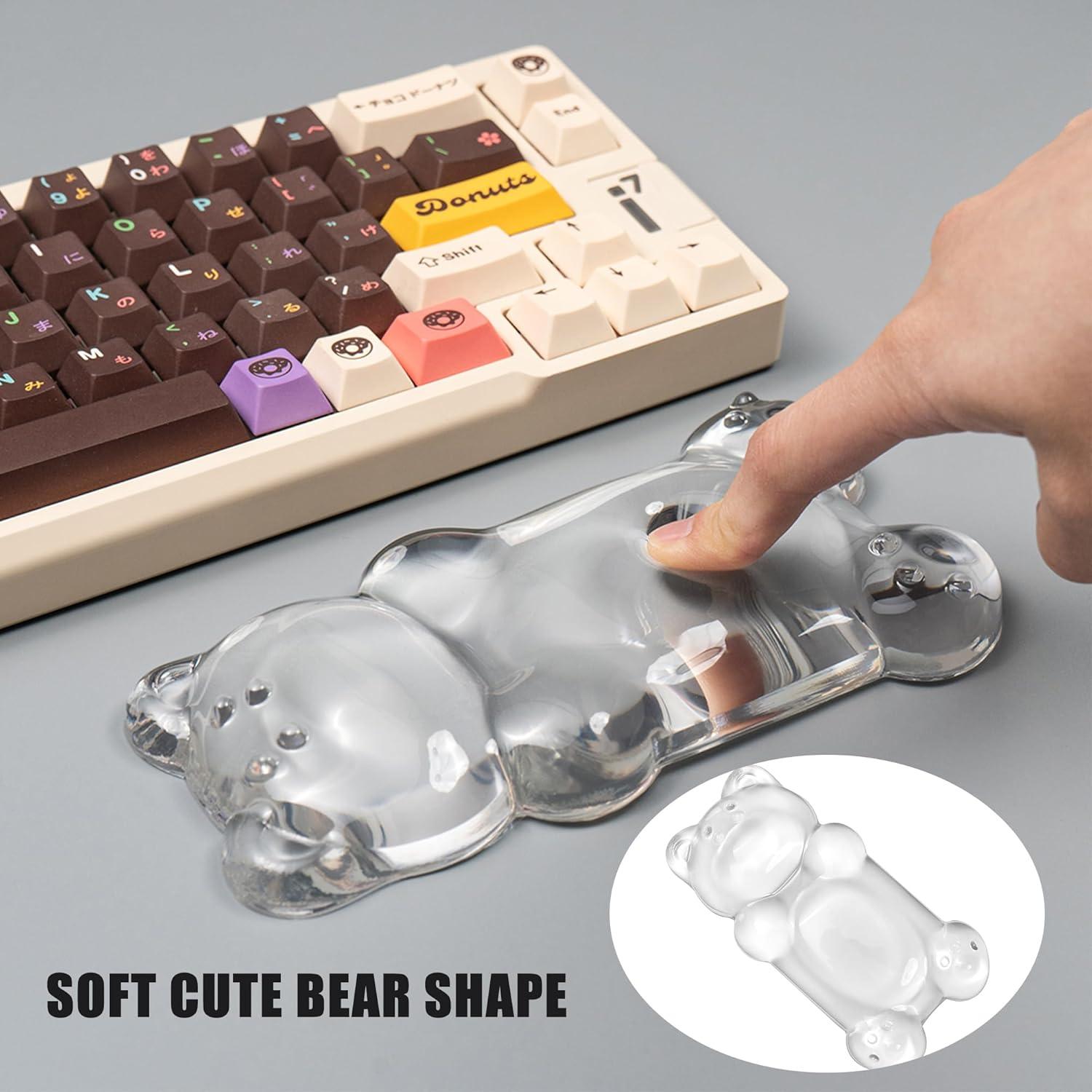 Reposamuñecas de Gel Silicona Ergonómico Oso Blanco 14.5x8x2cm