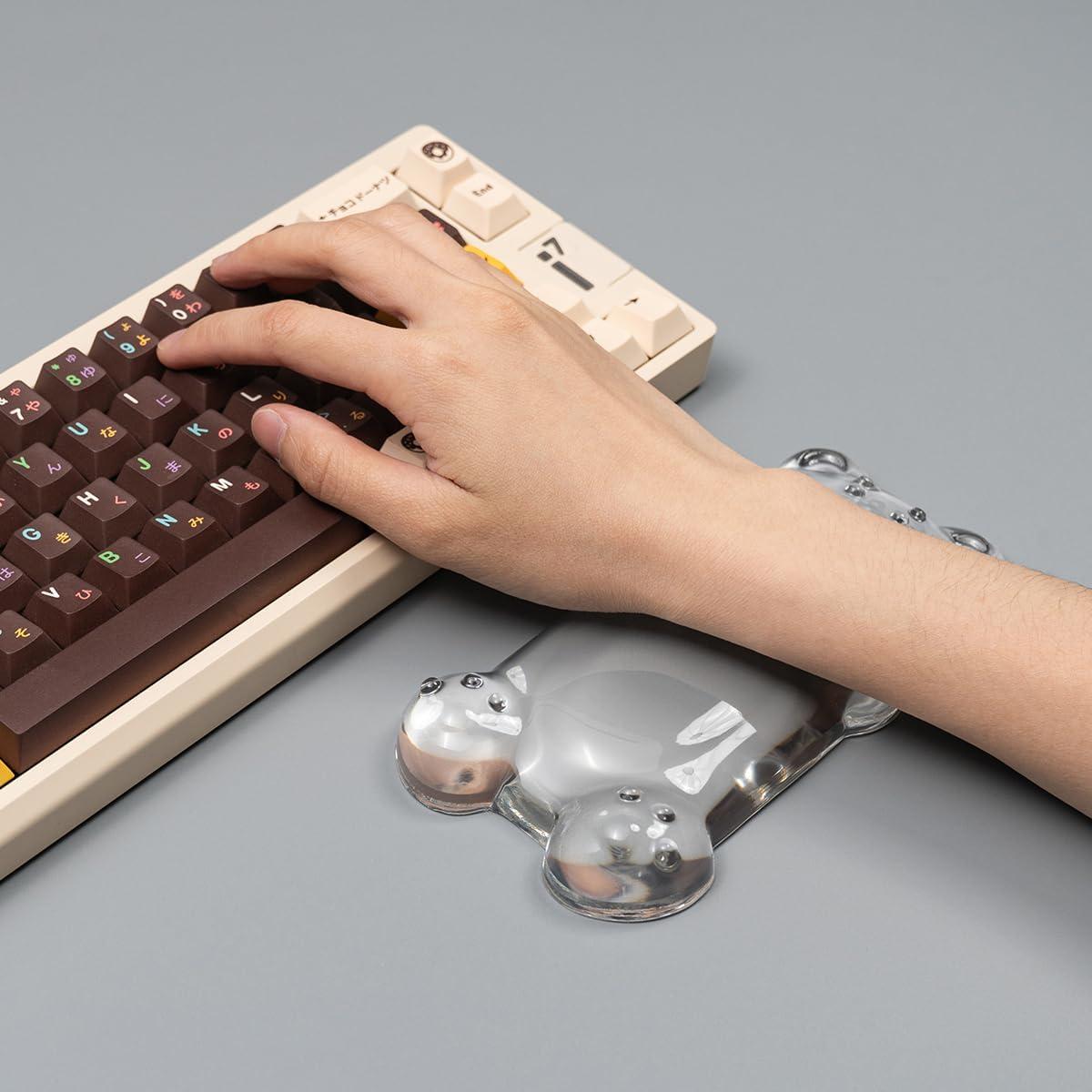 Reposamuñecas de Gel Silicona Ergonómico Oso Blanco 14.5x8x2cm