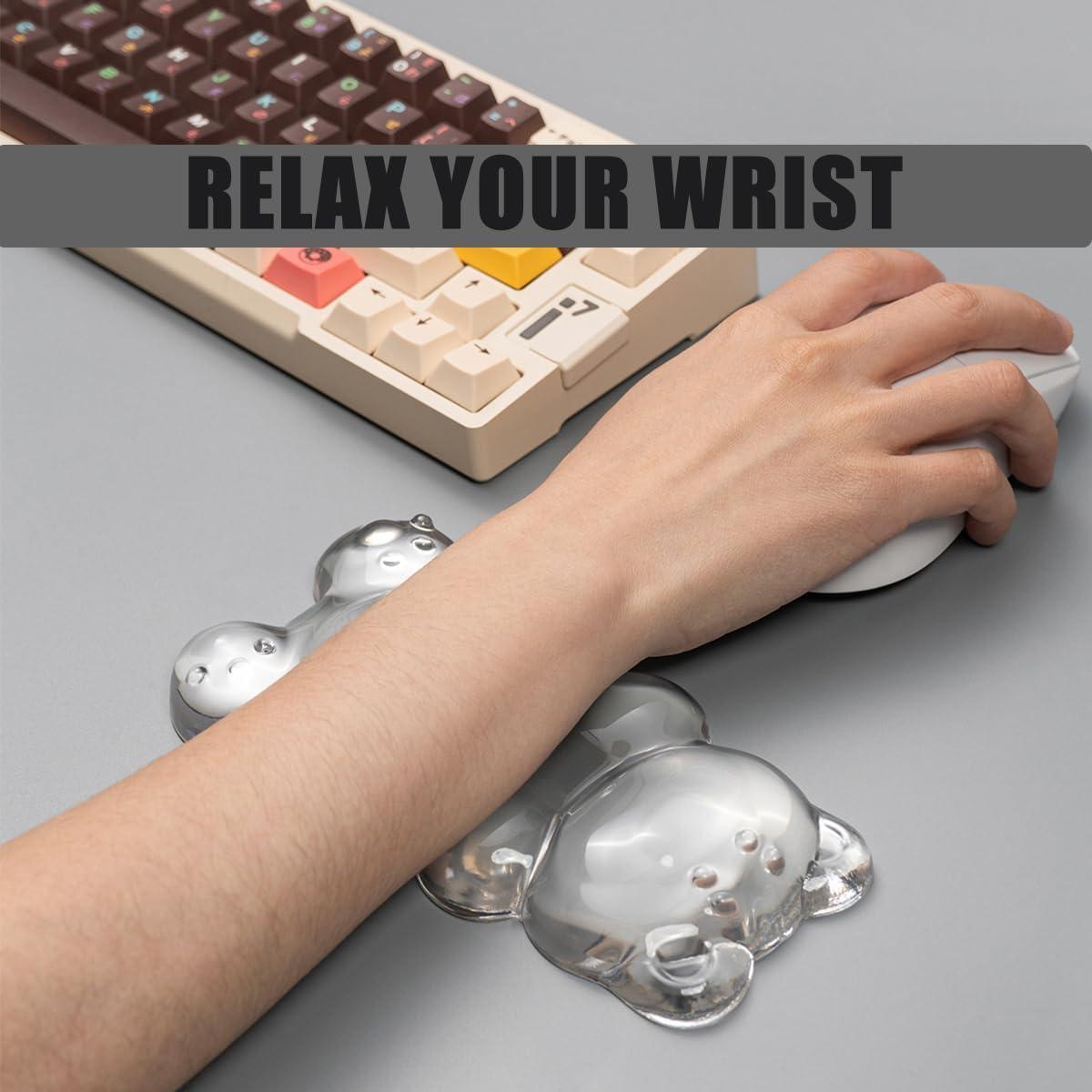 Reposamuñecas de Gel Silicona Ergonómico Oso Blanco 14.5x8x2cm