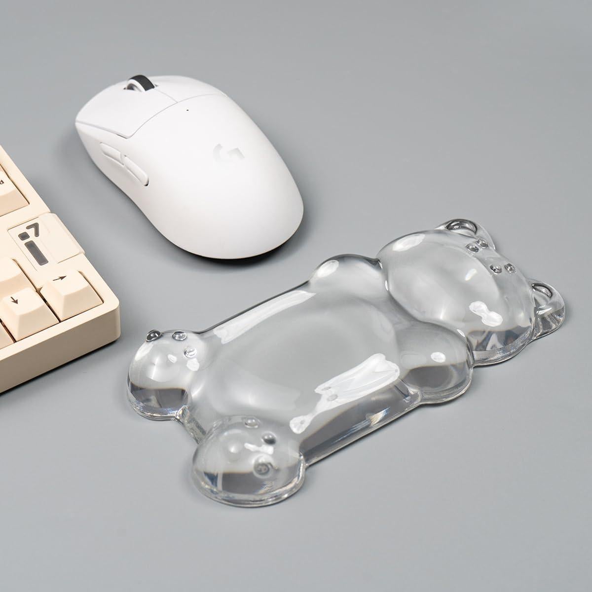 Reposamuñecas de Gel Silicona Ergonómico Oso Blanco 14.5x8x2cm