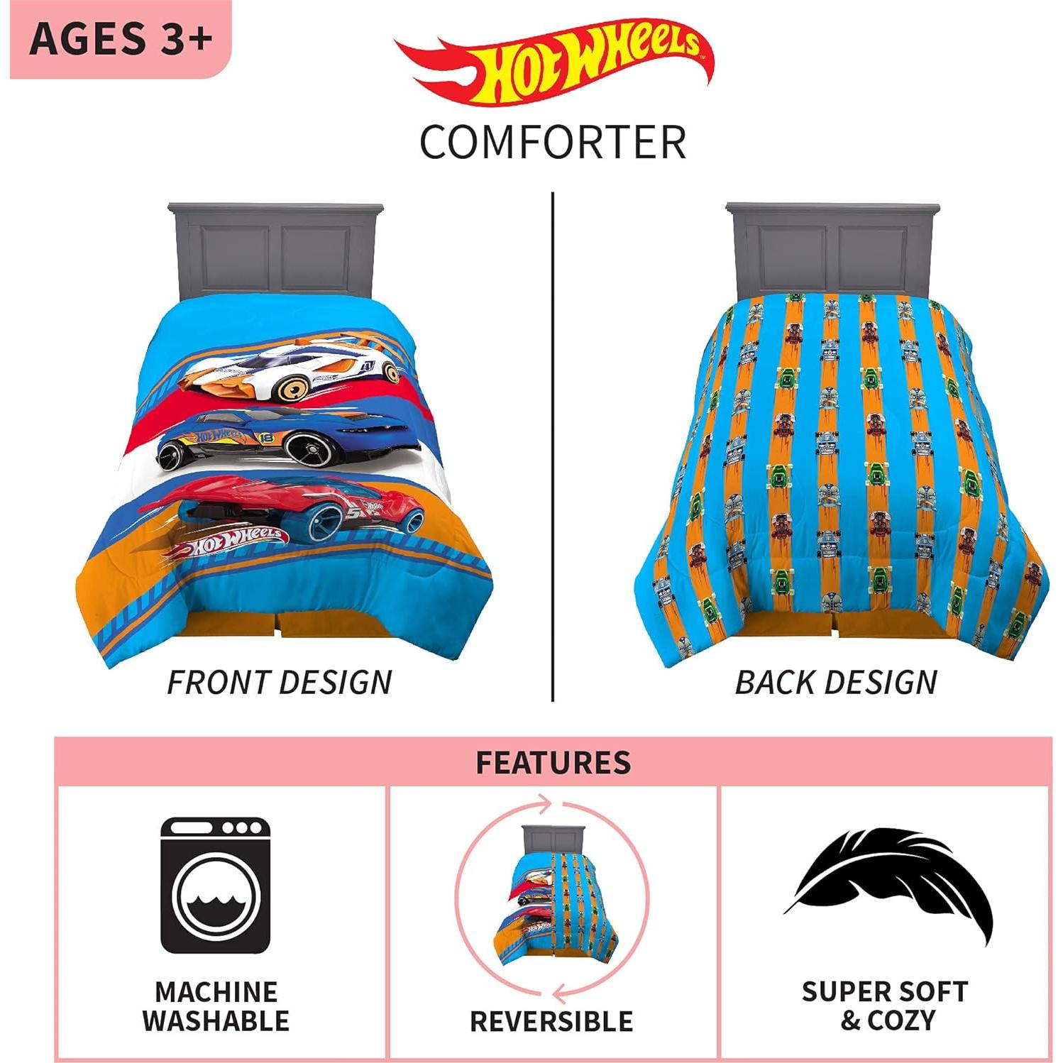 Edredón Reversible Franco Hot Wheels Microfibra 182x218 cm