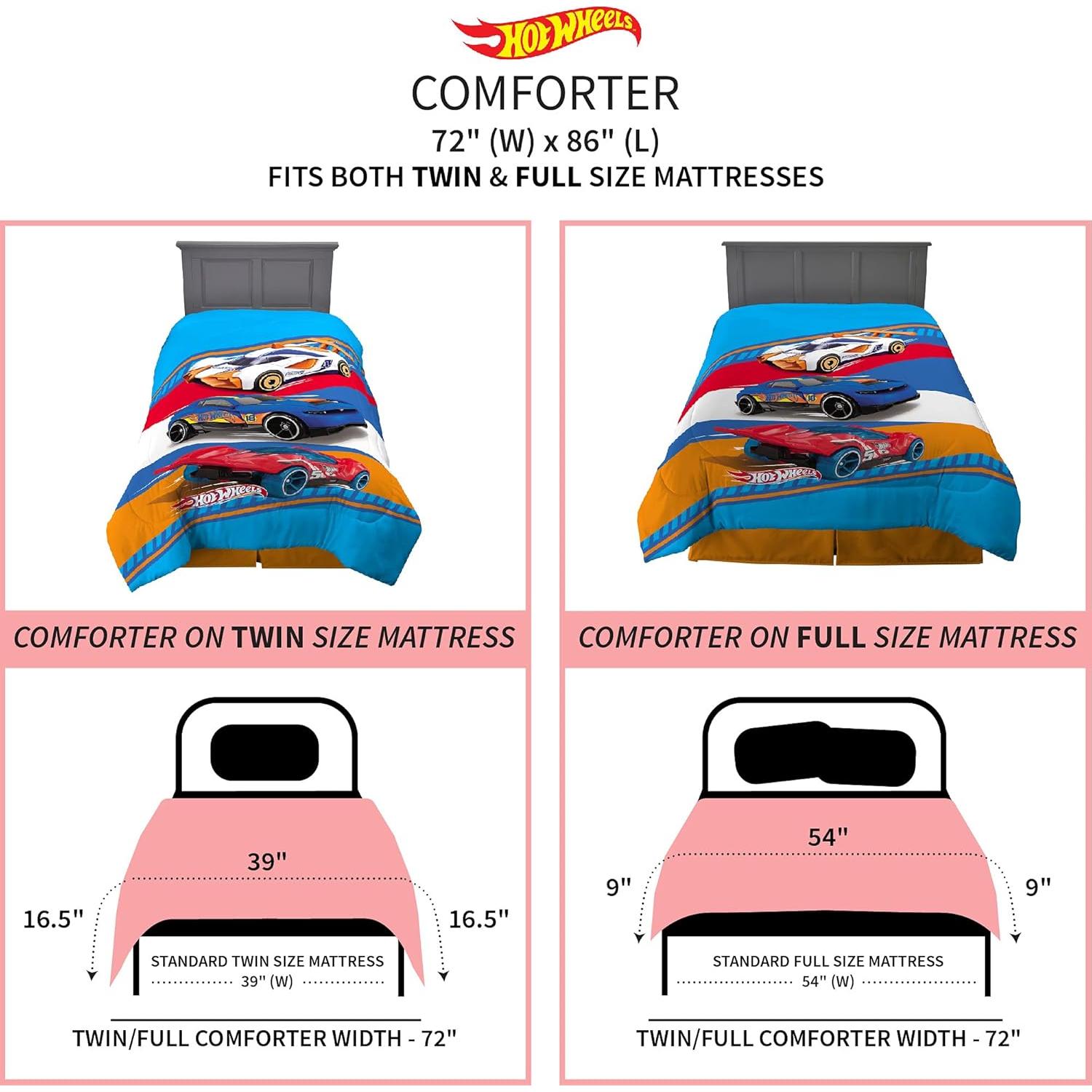 Edredón Reversible Franco Hot Wheels Microfibra 182x218 cm
