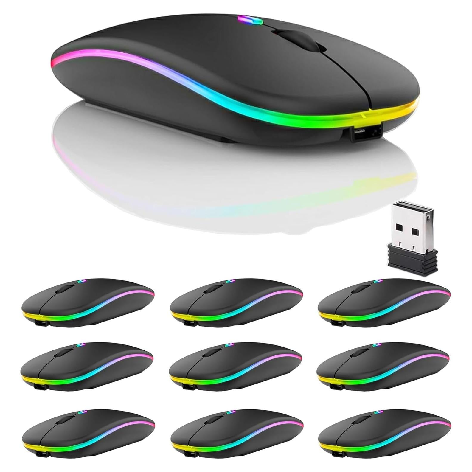 Paquete de 10 Ratones Inalámbricos Bluetooth Guiheng Negro