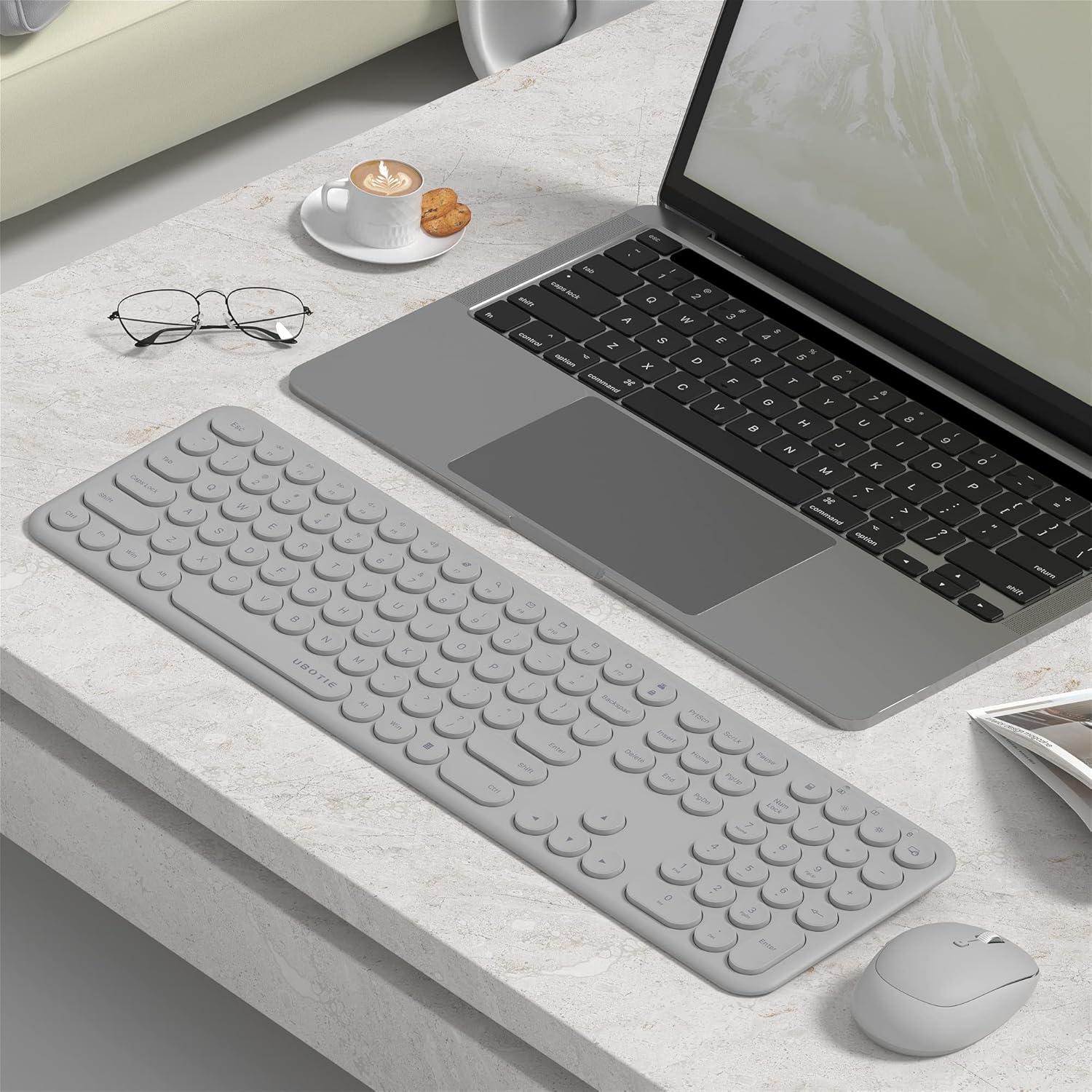 Combo Teclado y Ratón Inalámbricos UBOTIE Gris Espacial