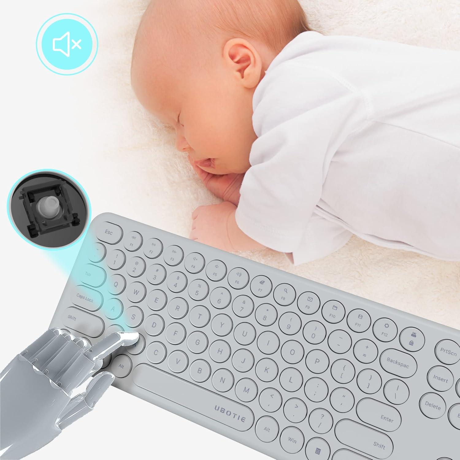 Combo Teclado y Ratón Inalámbricos UBOTIE Gris Espacial